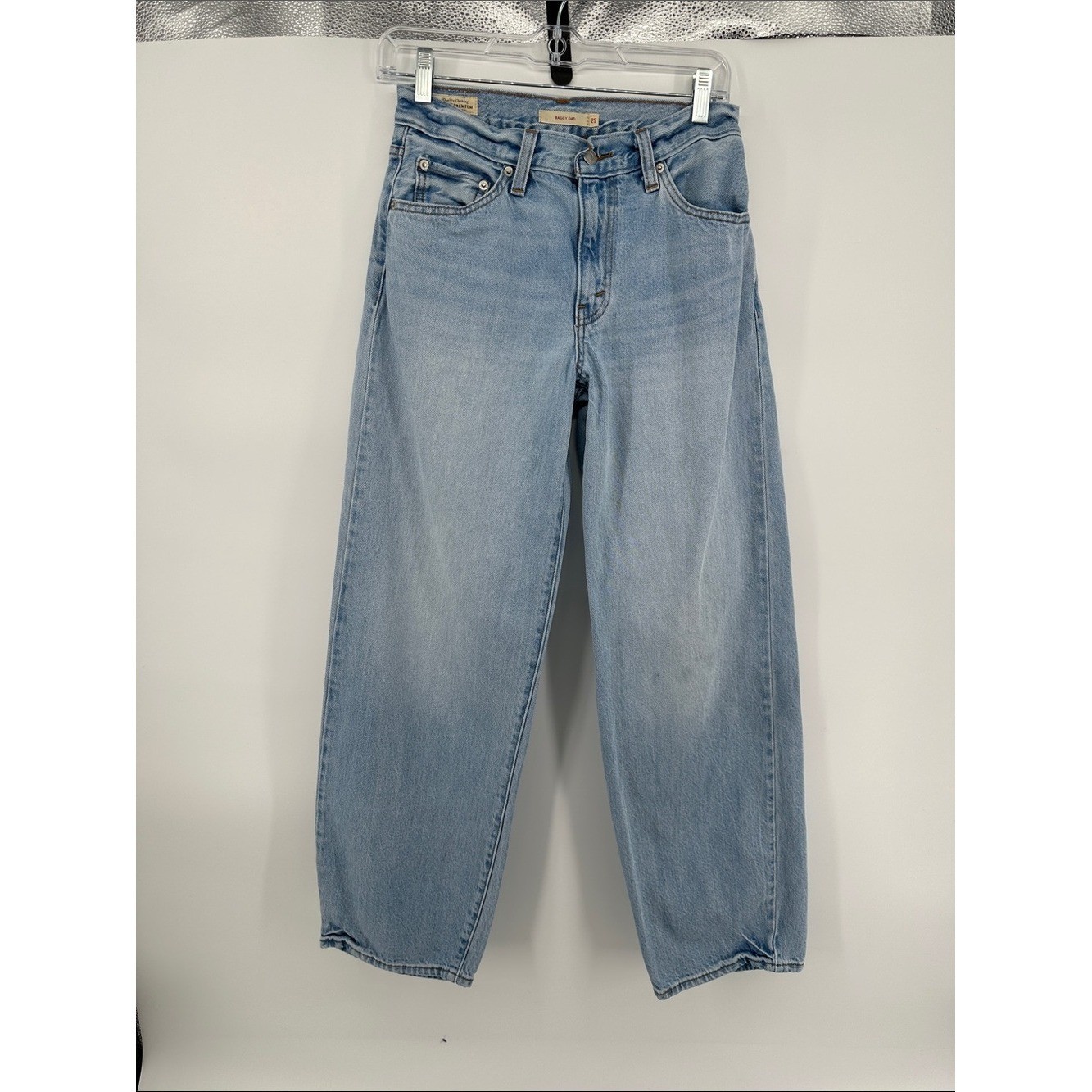 Levi&rsquo;s Premium Baggy Dad Y2K Streetwear Skater Retro Light Blue Jeans Sz25