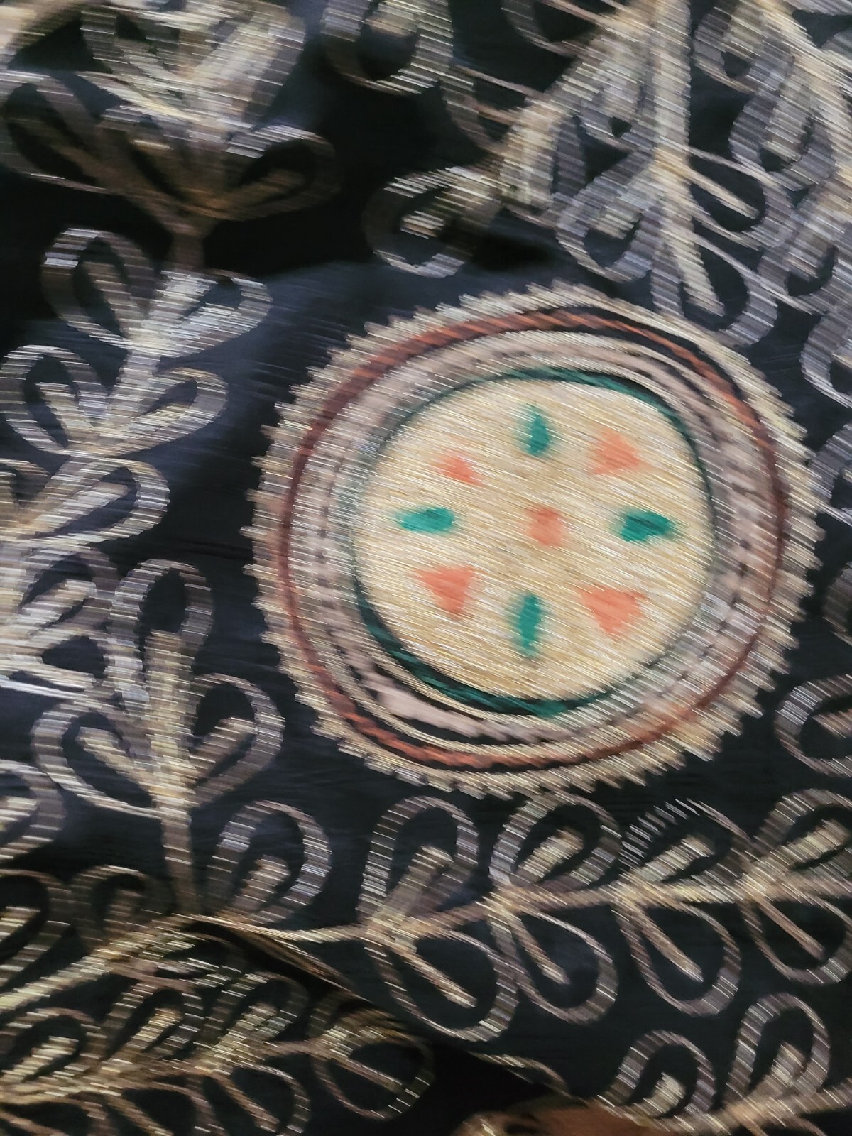 VINTAGE AUTHENTIC- Embroidered Elephant INDIA/NEPAL Silk Long Sleeve Jacket-XL