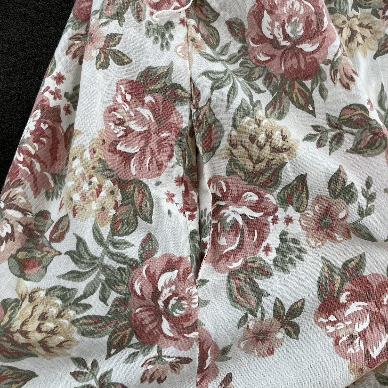 STUART ALAN Vintage 80s Cottagecore White & Pink Floral Dress, Shoulder Pads