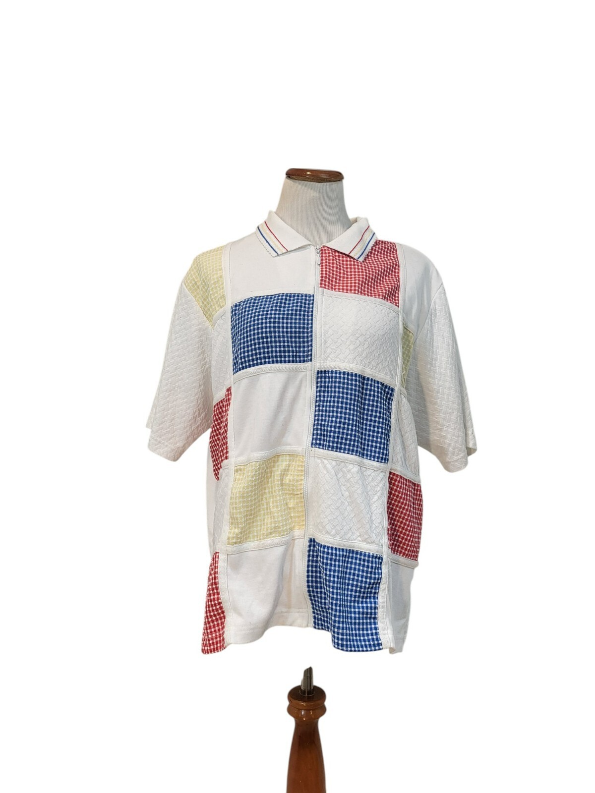 Koret Francisca Vintage 1990s Multicolor Zip Up Colorblock Shirt Size XL
