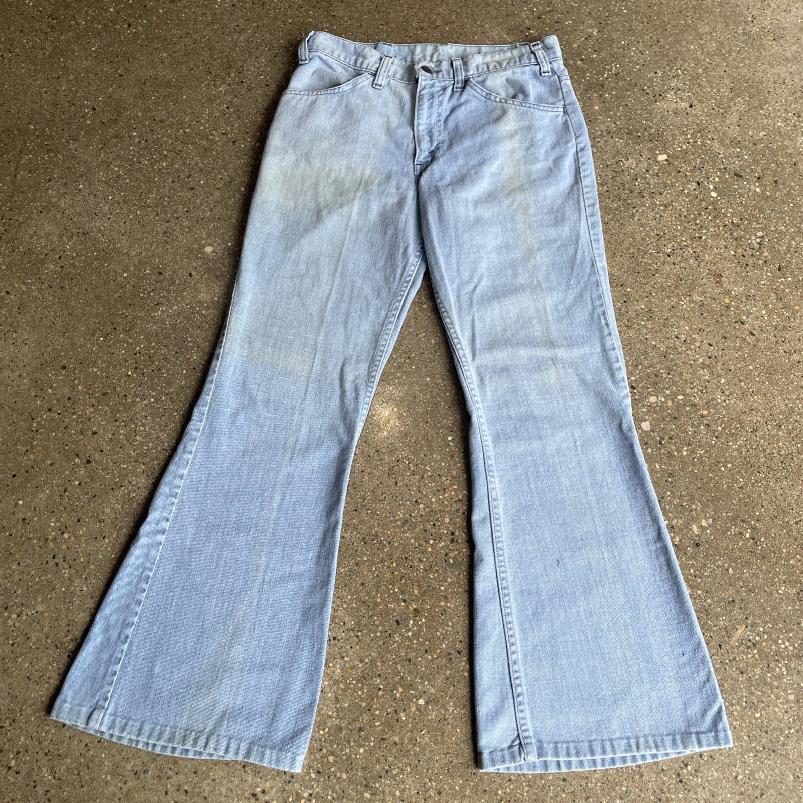 Vintage Levi’s Bell Bottom Jeans 663 30×28 70s 80s Talon White Tab Flared