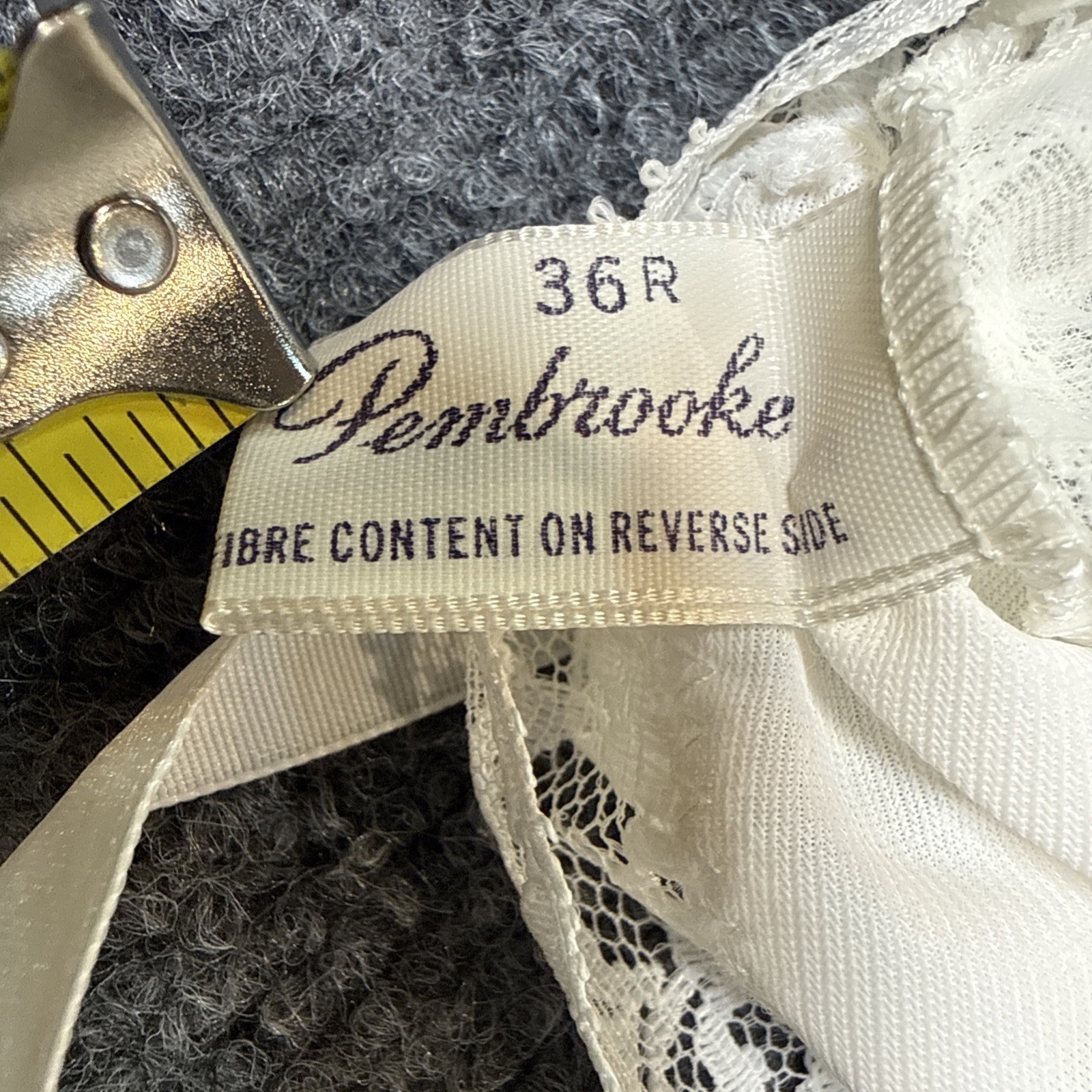 Vintage Lace Trim Pembrooke 36R 1960/70&rsquo;s Mid Century Slip Coquette White Nylon
