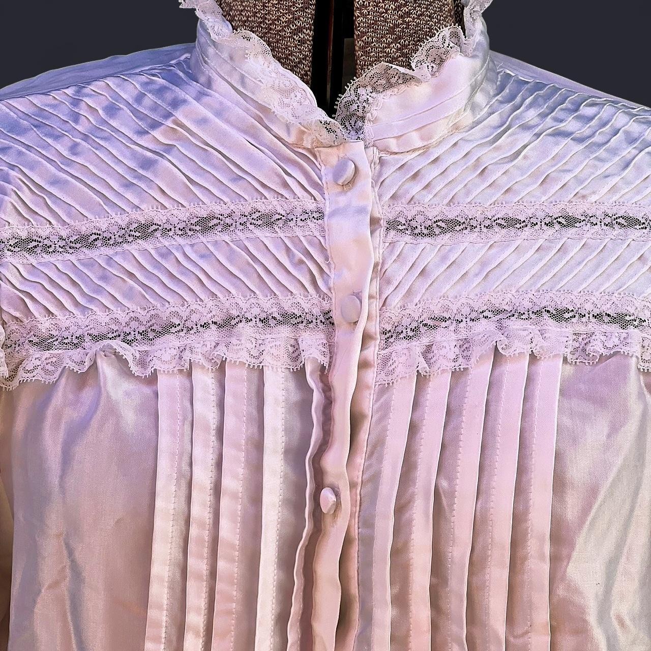 Vintage Gilligan O&rsquo;Malley Victorian Satin Nightgown Dress white Cottage Core
