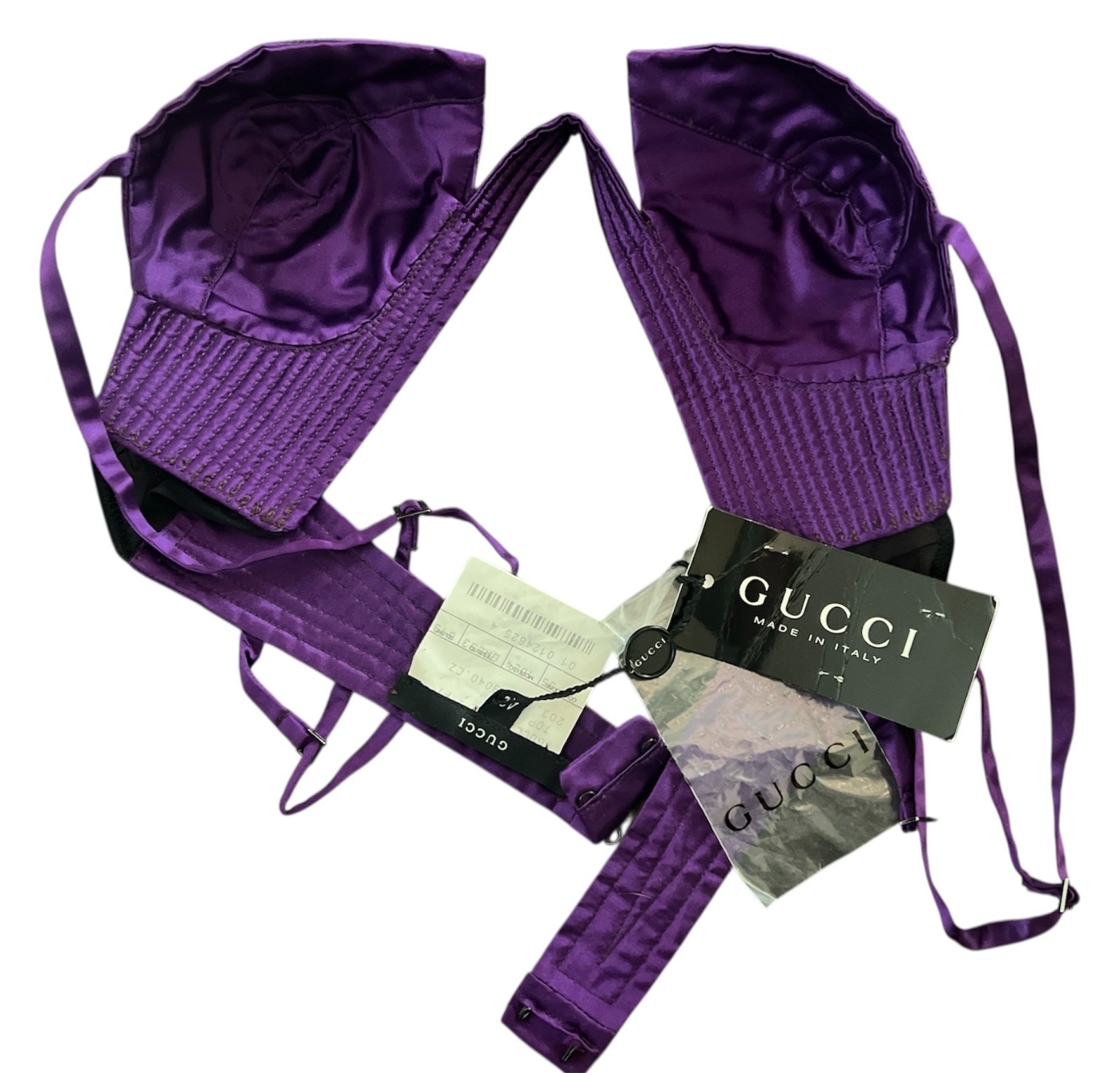 TOM FORD FOR GUCCI VINTAGE 2001 SILK CONE BRA TOP NEW OLD STOCK WITH ALL TAGS!!