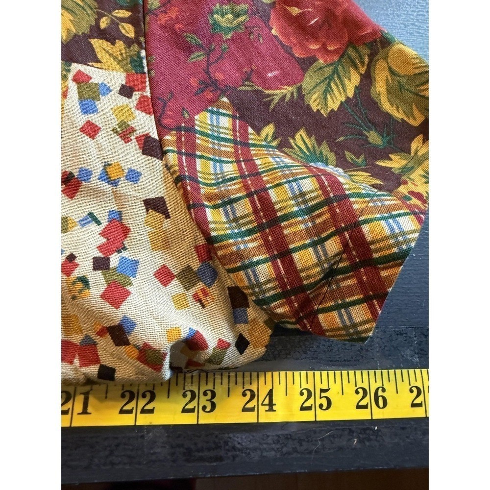 SHEIN Patchwork Floral Button Top Womens XXL Multicolor Indie Sleaze Blouse