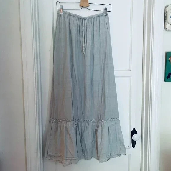 CP SHADES Vintage 1980s Bohemian Cotton Ruffled Maxi Skirt Large – Tag Still On!
