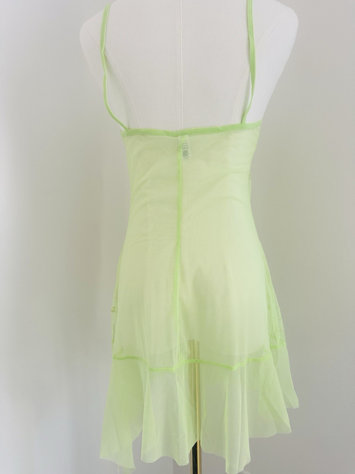 La Perla 💚 Sheer Lime Green Embroidered Slip Dress