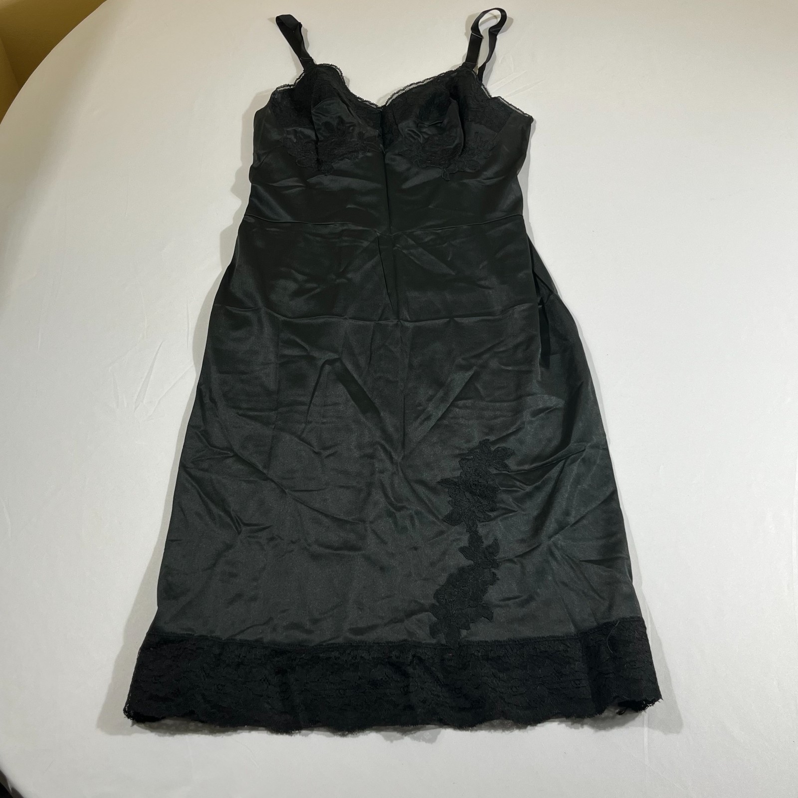 Vintage Charmode Sears Black Lace Full Slip Dress Shaper Petticoat 36 Average
