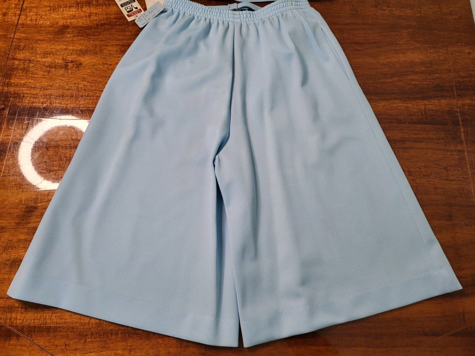 VTG 70s Graff California Blue Polyester 2 Piece Pantsuit Set Size 12 Made In USA
