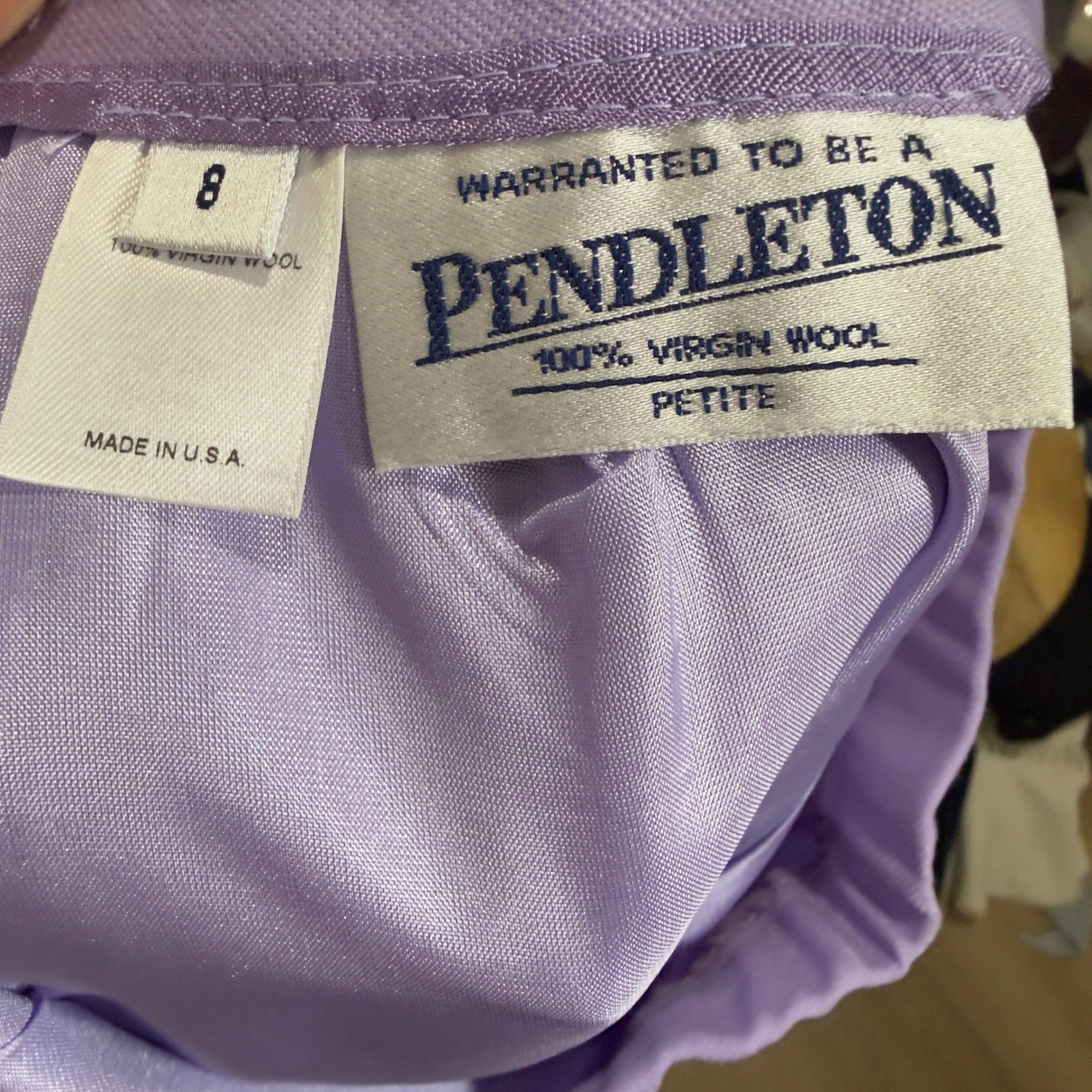 Vintage 70s Pendleton Purple Virgin Wool Pencil Skirt USA High Waist Petite