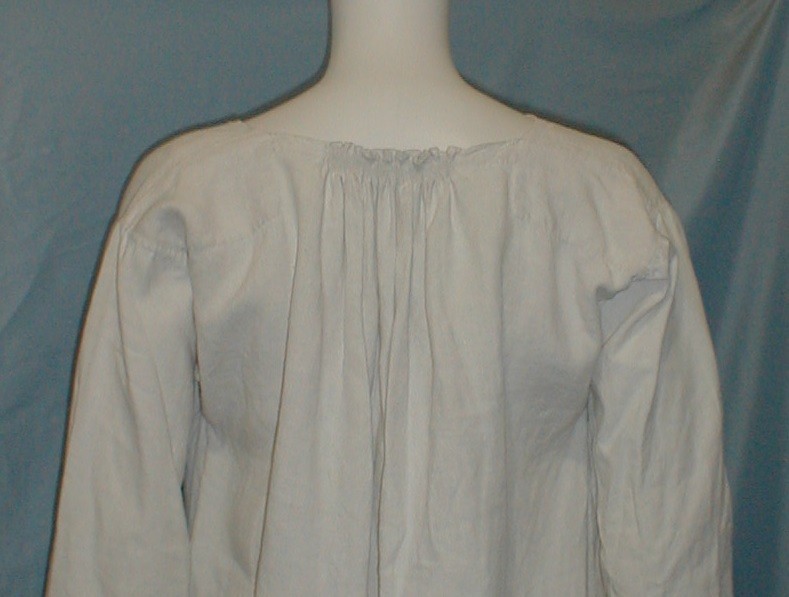 Antique 1820 Regency Nightgown Hand Stitched Home Spun Linen w/ Initials