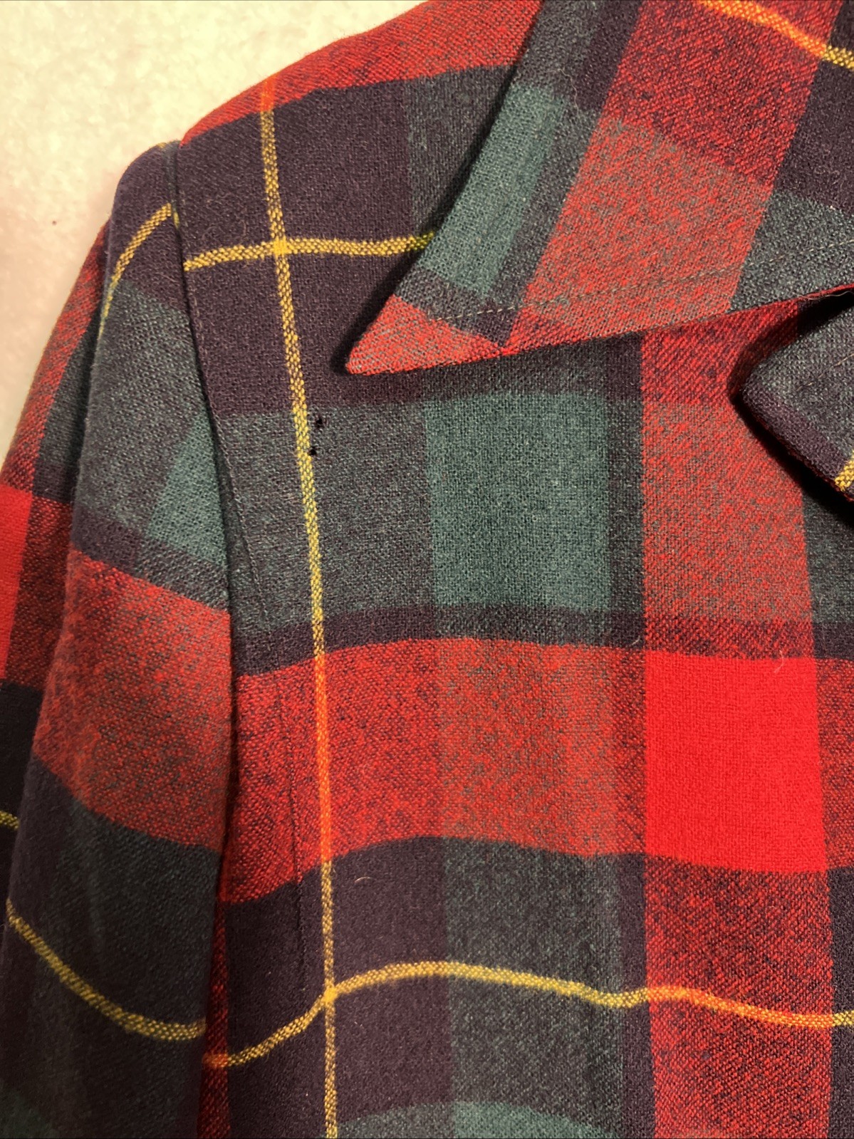 Vintage 50s Pendleton 49er Jacket Shadow Plaid Sz M Rockabilly