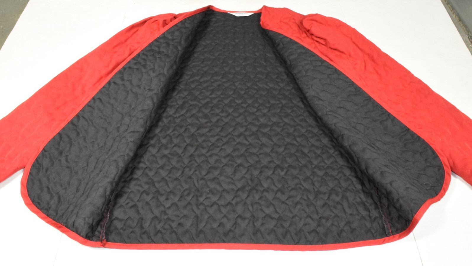 Vintage Jacket Jonquil by Judy Bond Size S 70s Quilted Red Black Lined No Button