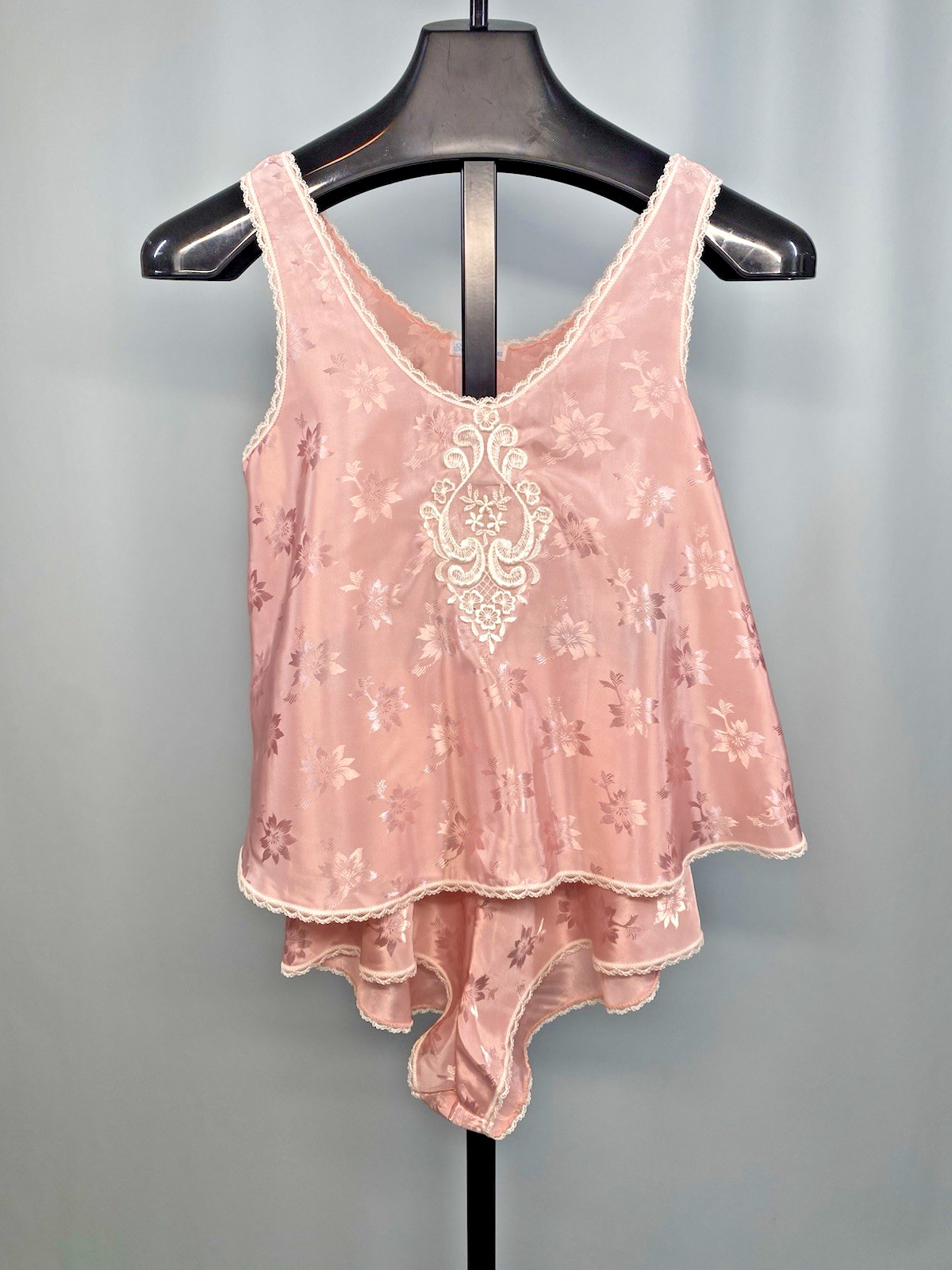 Vintage Camisole & Short Set SIZE SMALL pink tank lace SLEEP SOLUTIONS 90s Y2K