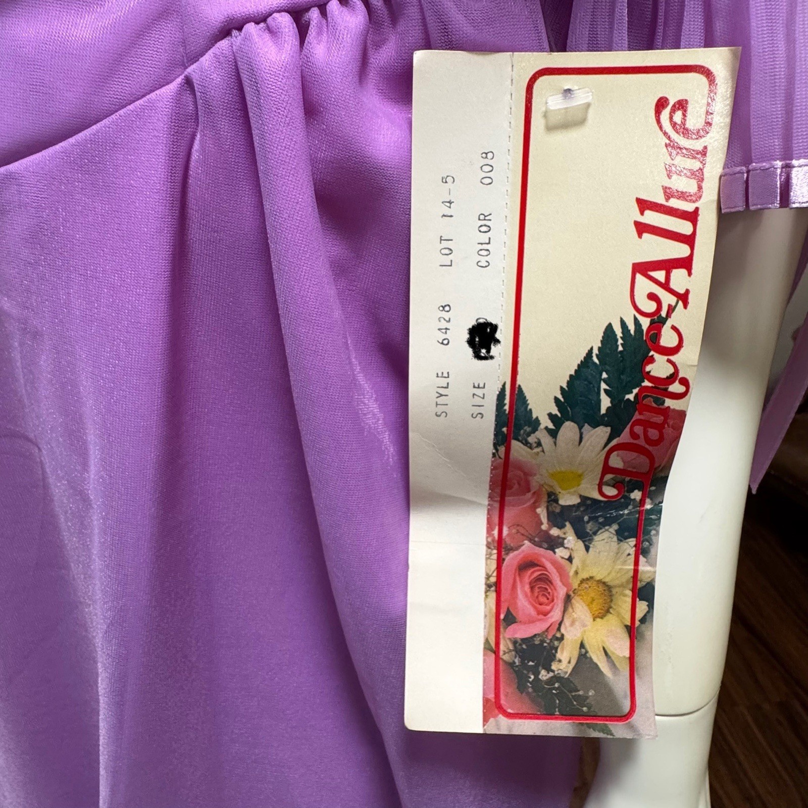 VTG Dance Allure Gown Prom Dress Womens 9/10 Violet Pageant Bridal 80s USA NWT