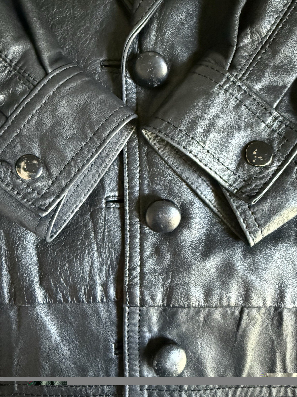 Vintage Black Leather Moto Jacket Size M-L