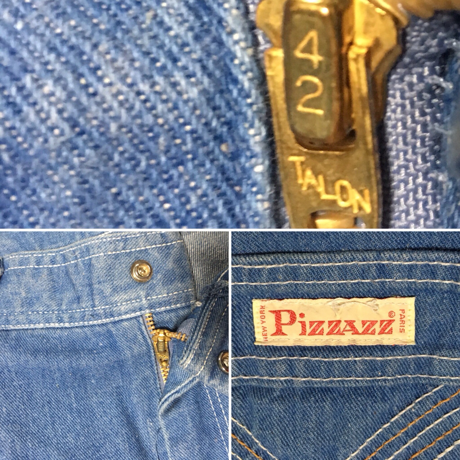 Vintage Pizzazz New York Paris Jeans High Waist 70s 80s 31 Waist Talon 42 Zipper