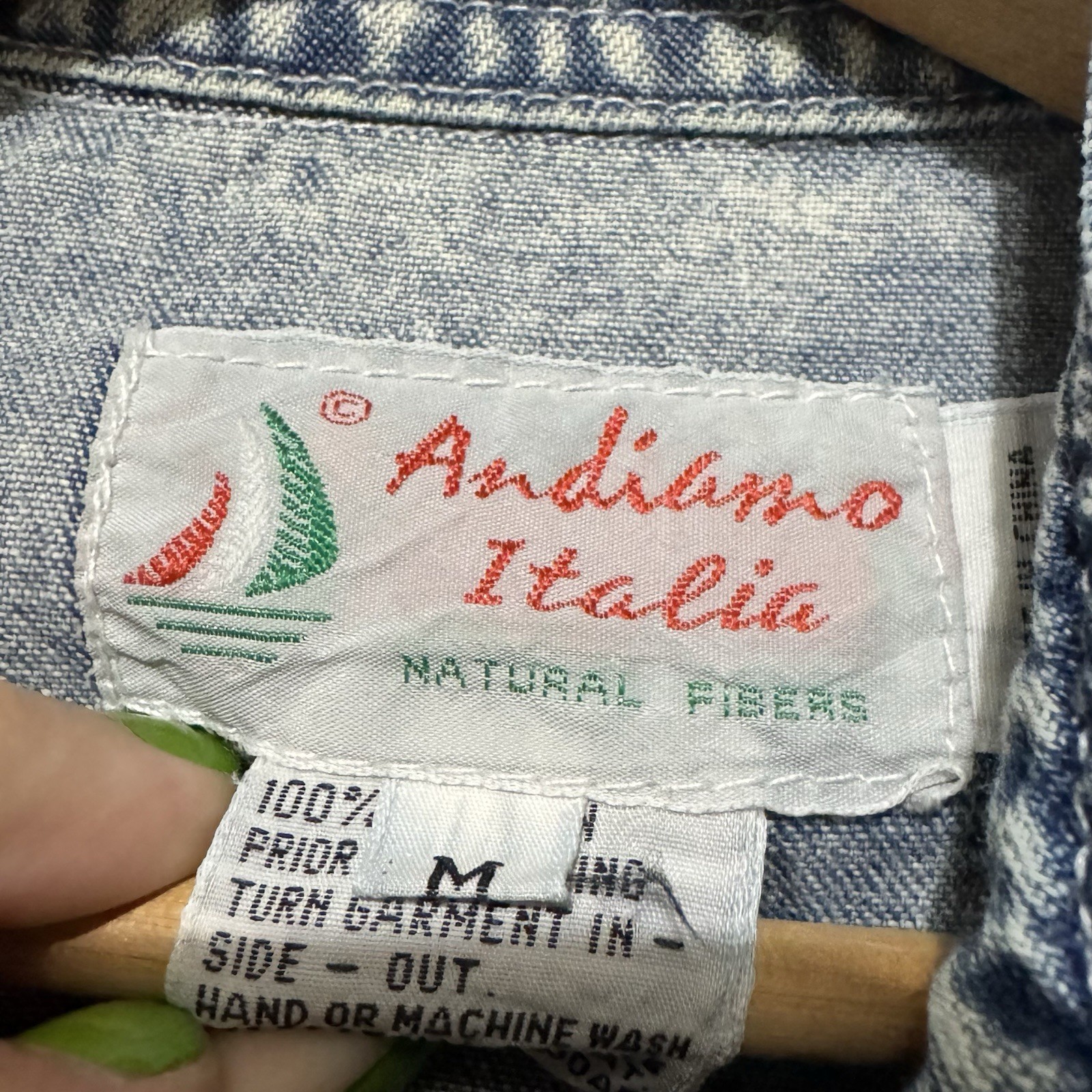 Vintage 80s Amdiano Italia Denim Acid Wash Jumpsuit size Medium pink leather gem