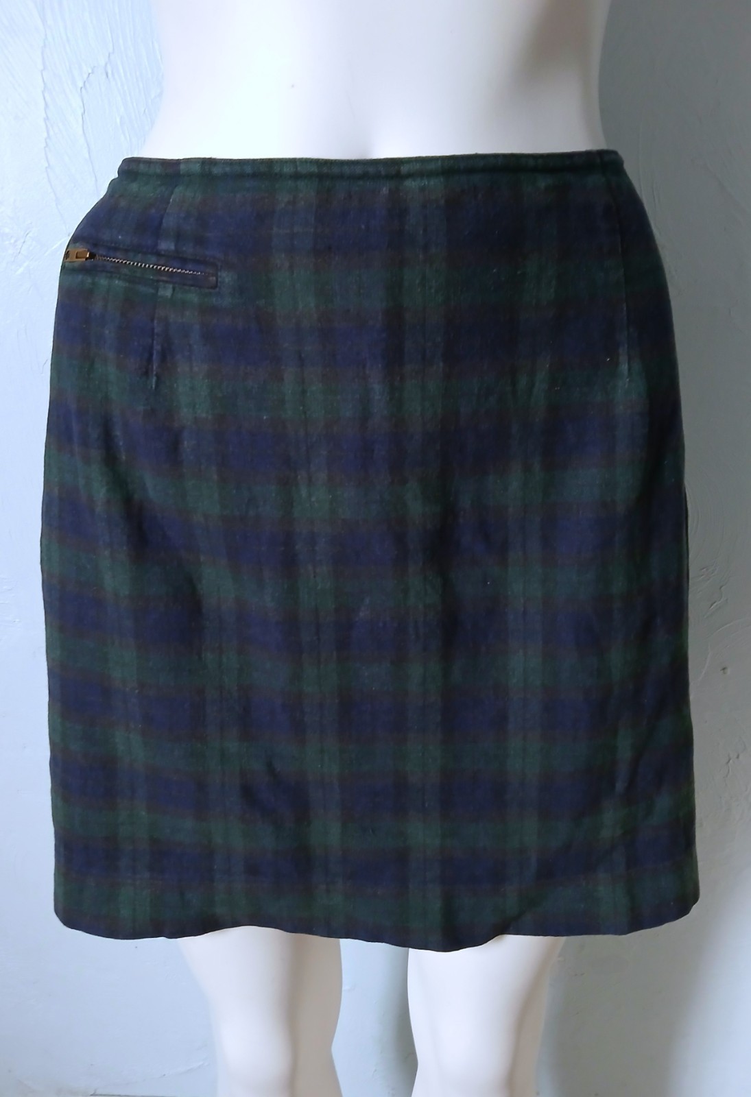 Vintage 90s Y2K Limited America Green Plaid Mini Skirt Size 12 Made in Italy