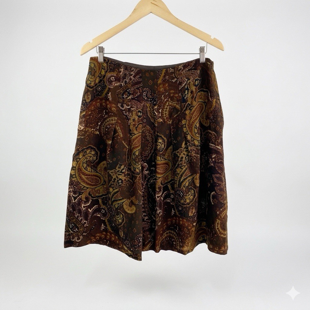 Harold’s Vintage Wool Paisley Skirt Size 10 Made in USA Academia Cottagecore