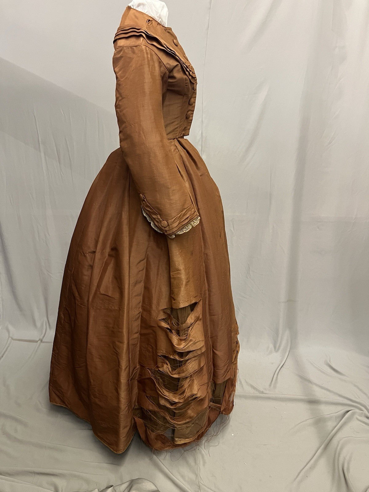 1860’s Brown Silk Day Dress Antique