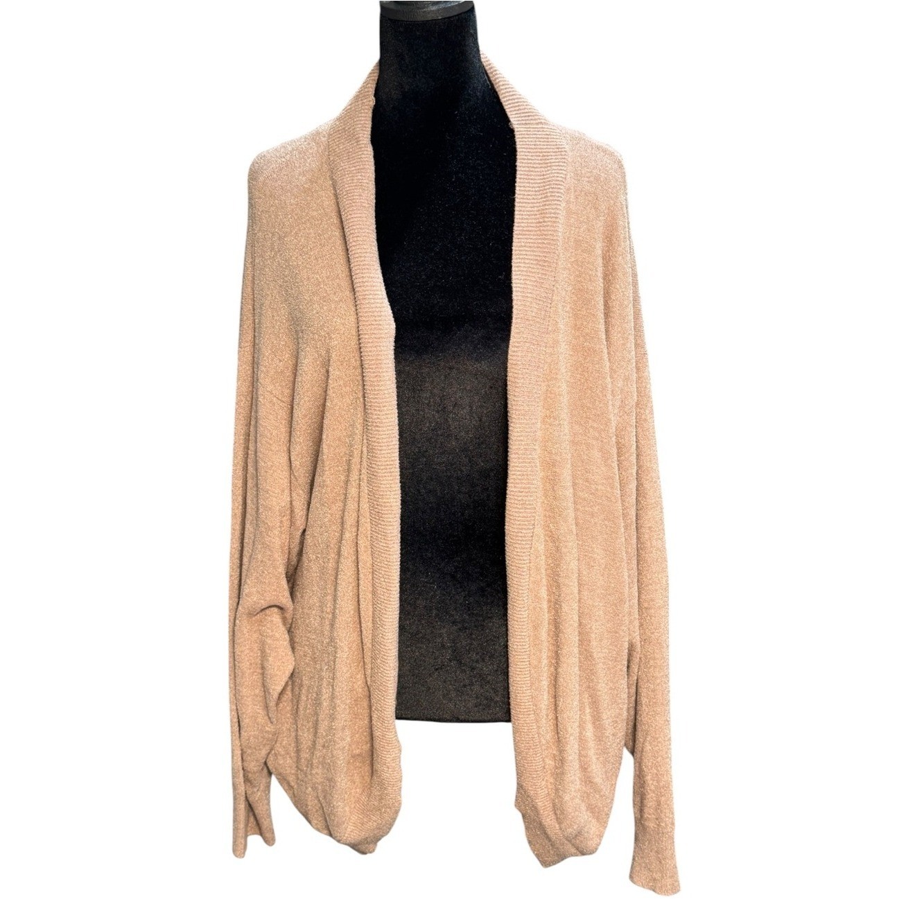 Vintage Havana -Women&rsquo;s Cozy Cardigan Sweater – Tan/Light Brown – Size M