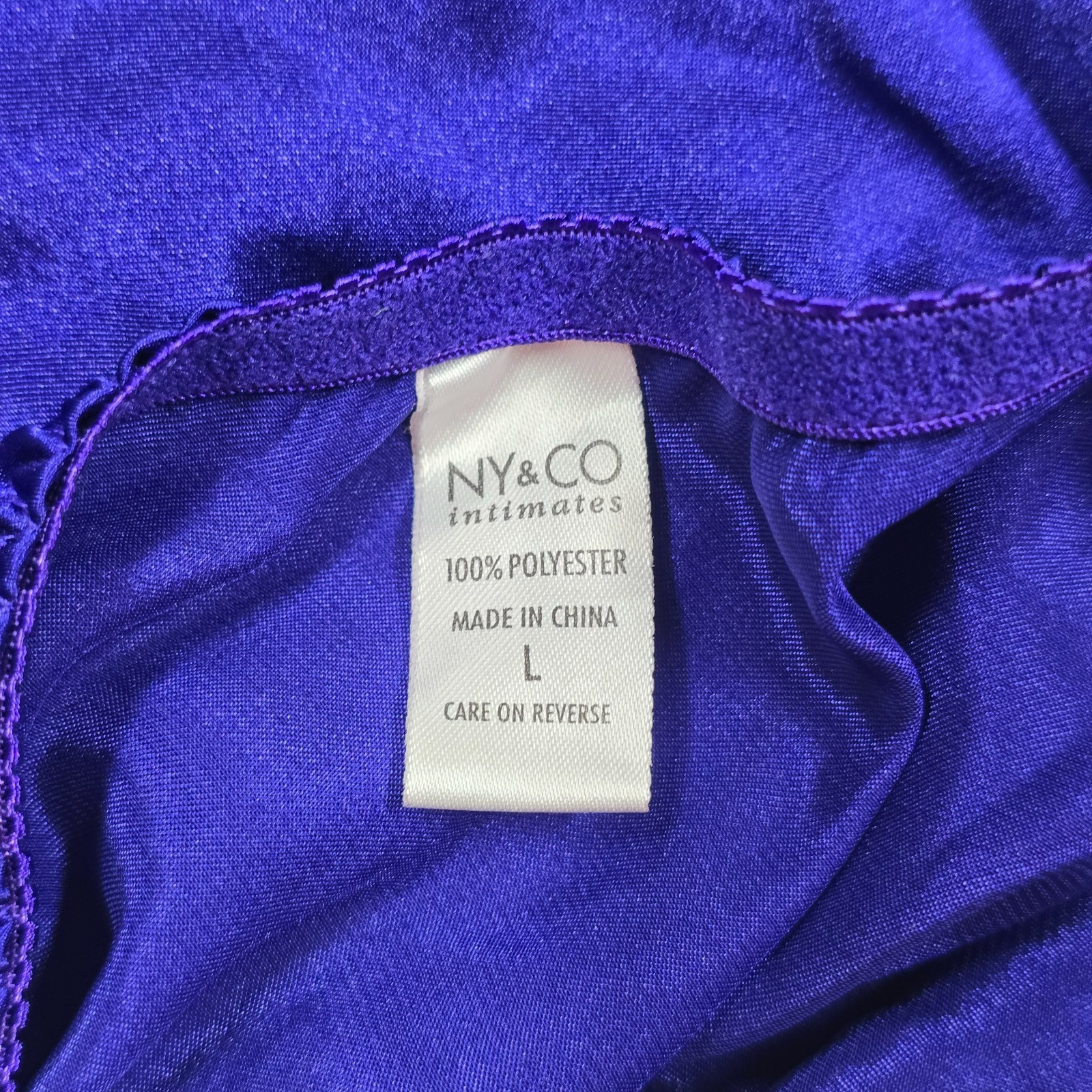 NY & Co Satin Glossy Y2K String Bikini L 7 Panty Purple Underwear