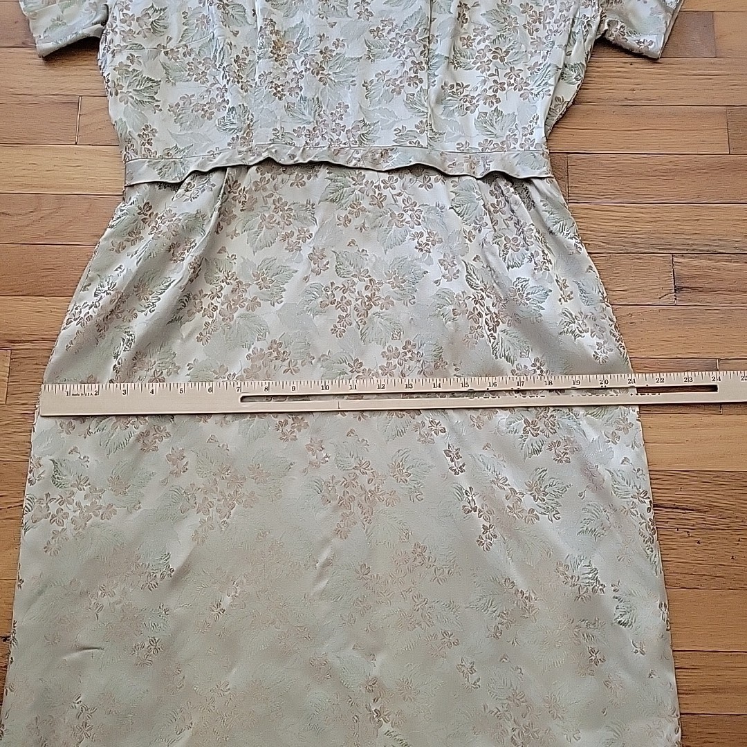 Robinsons California Bettermade Brocade Sheath Dress 14 Vintage Champagne Chic