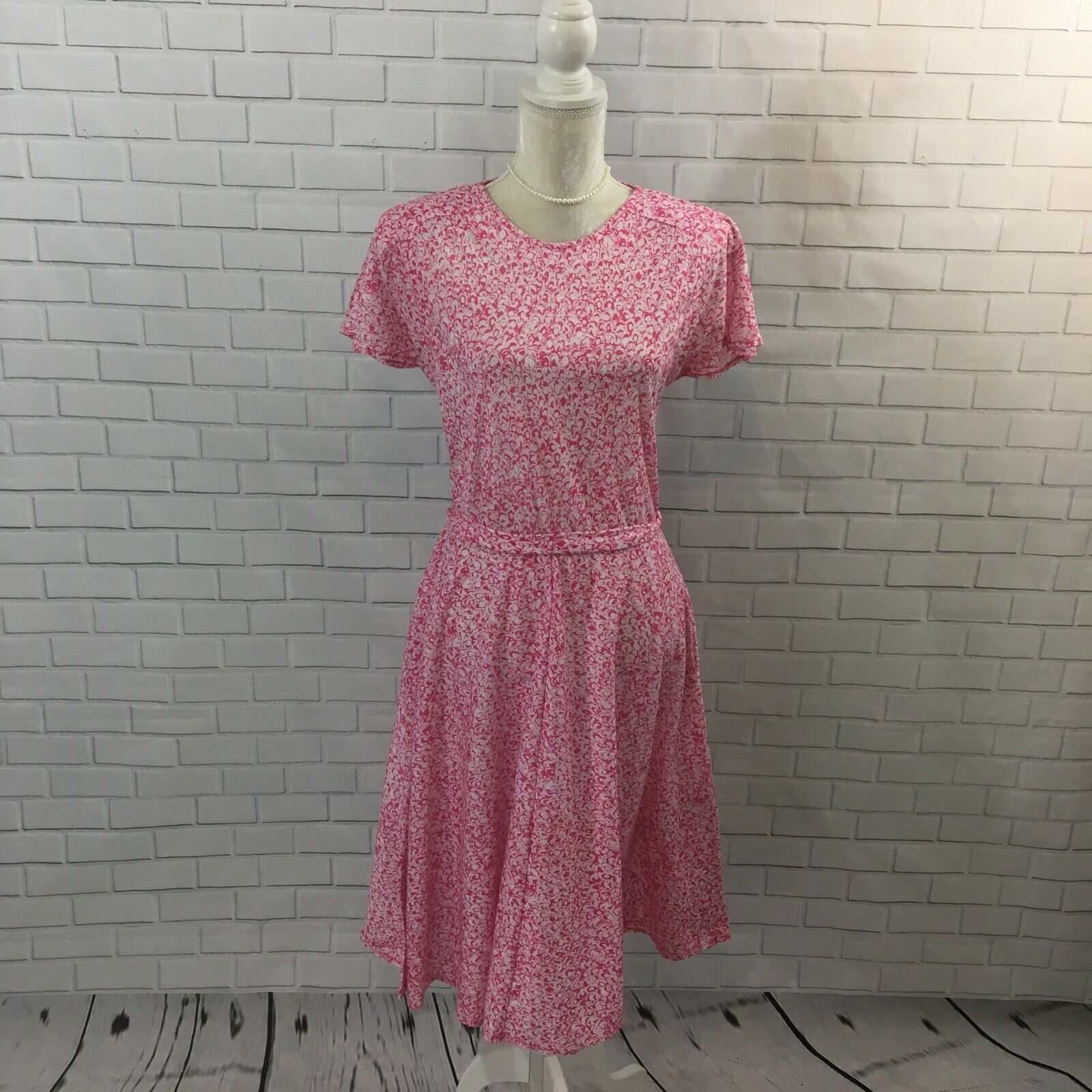 Darian Petites Women&rsquo;s Dress Fit & Flare Vintage Buttons Removable Sash Size 10P