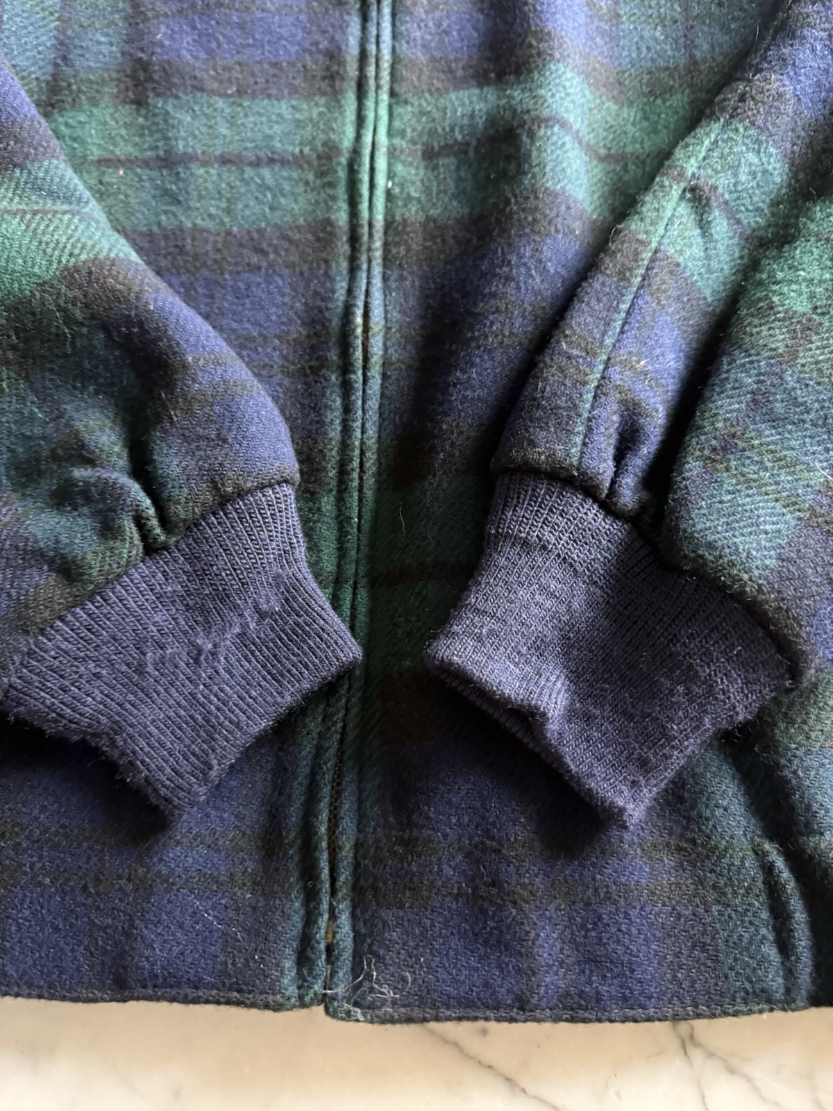 Vtg Pendleton 100% Virgin Wool Bomber Jacket 70s/80s Plaid Small Shoulder Pads!
