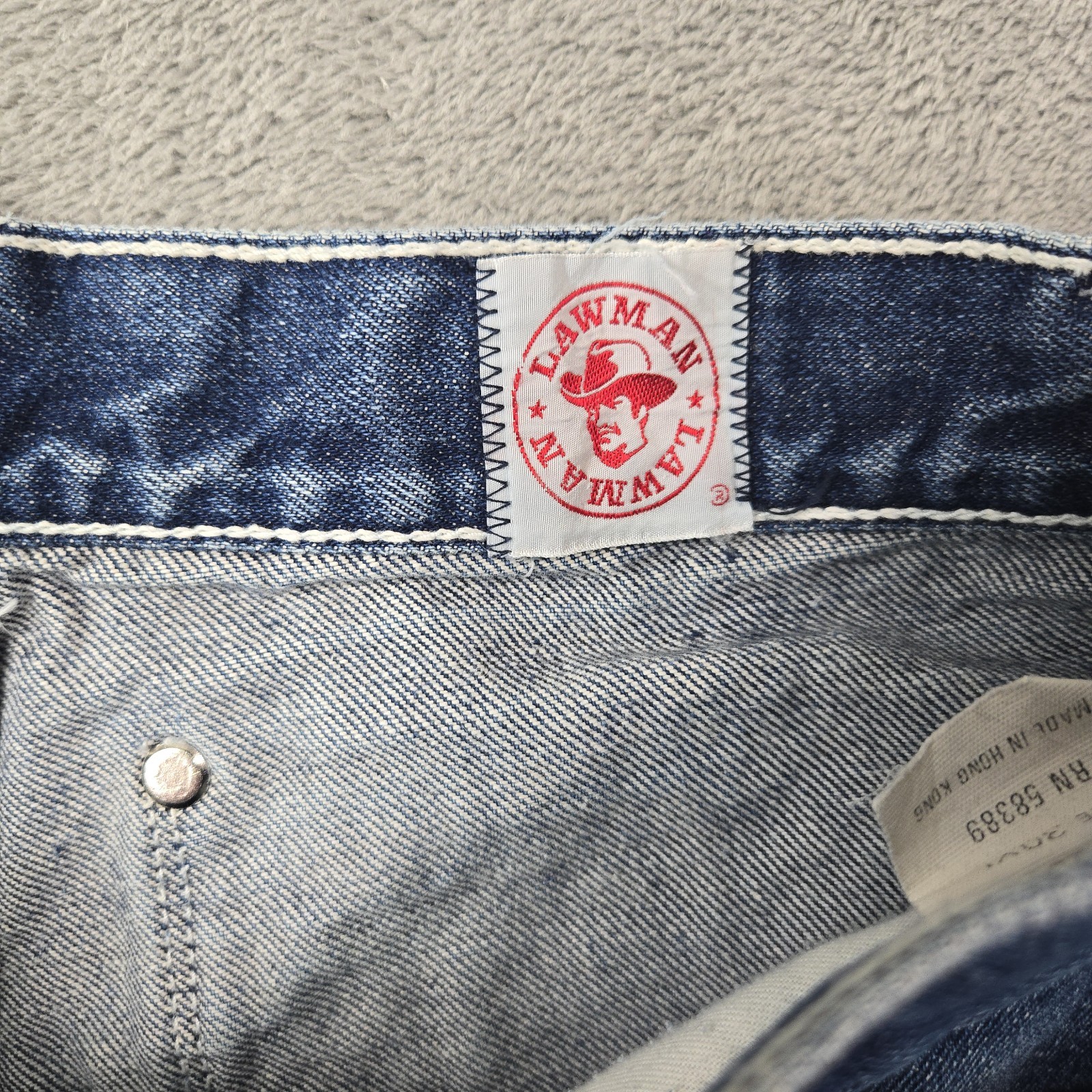 Vintage 70s 80s Lawman Jeans 30 XL Hemmed (~26&Prime;x27&Prime;) Blue Fade Denim 100% Cotton