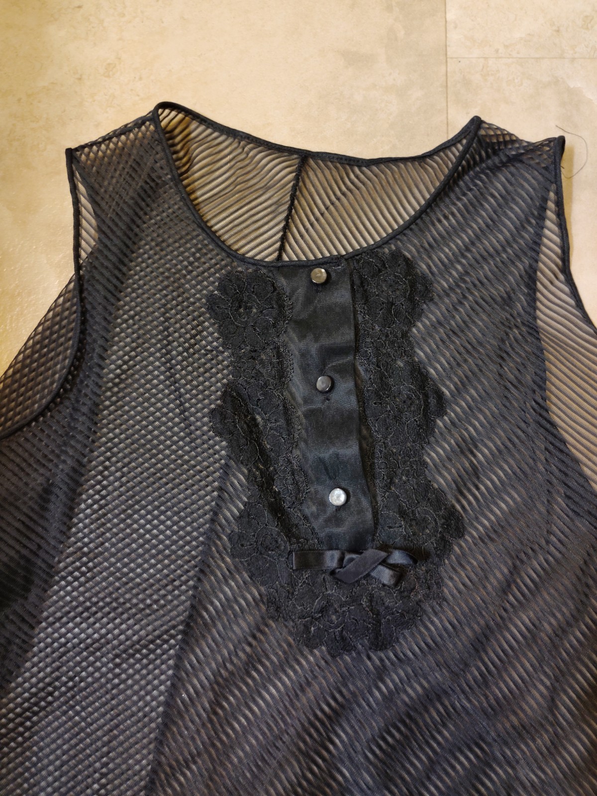 Vintage Gossard Artemis Black Nylon Sheer Lingerie Baby Doll Size Medium USA