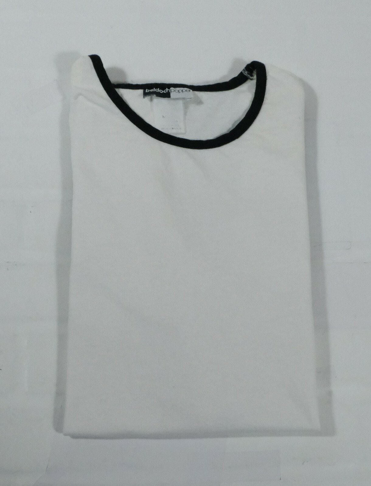Beldoch Popper Shirt Womens Large White Colorblock Vintage 80s Short Sleeve Top