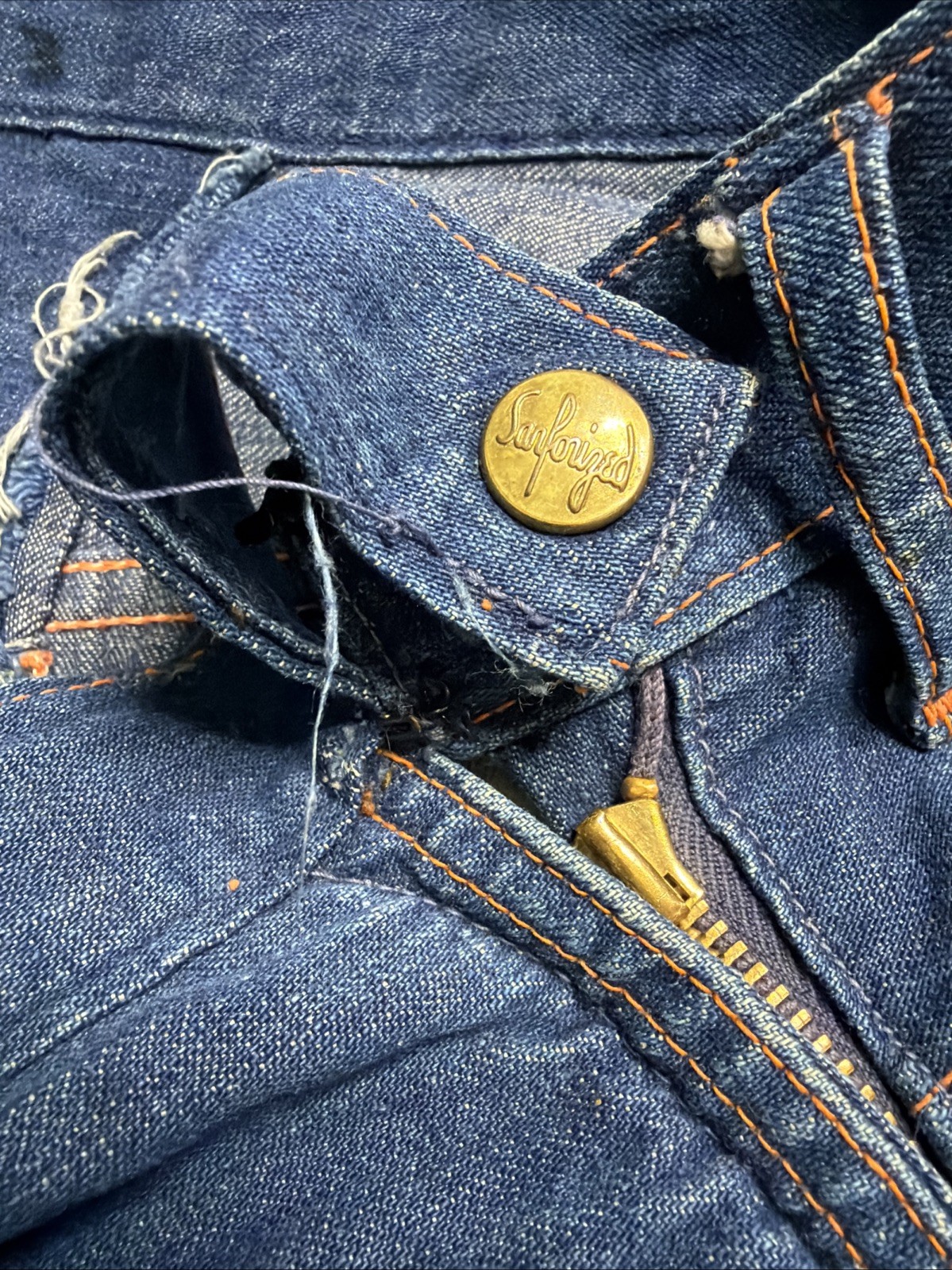1950s hill Jeans Side Zip Sanforized Denim Pants 50 Women’s 36X28