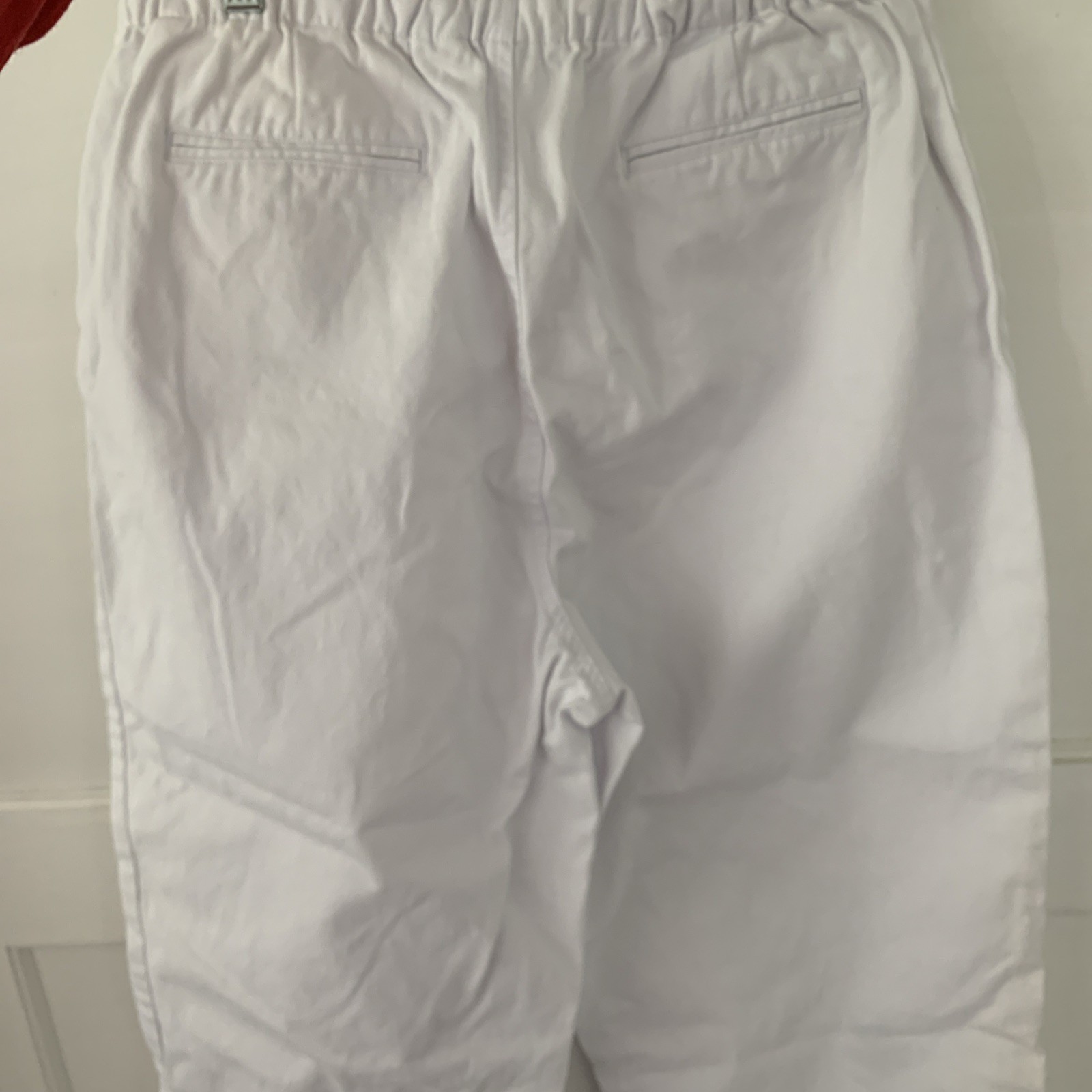 Passports Vintage M Capri White 100% Cotton Drawstring Zip Embroidered