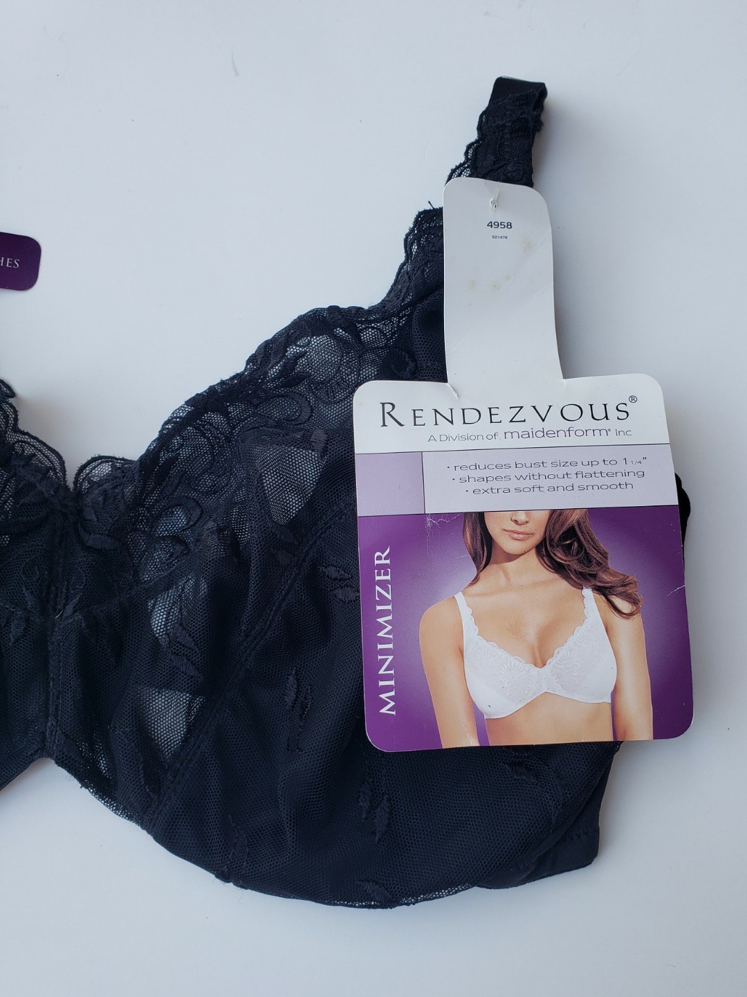 Maidenform Rendezvous Minimizer Bra Size 36DD Underwired Black NEW Retired