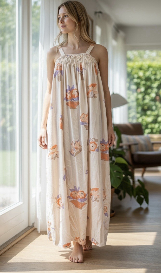 Vintage Chloe paris New York 80s Peach Satin Slip Dress Lingerie floral