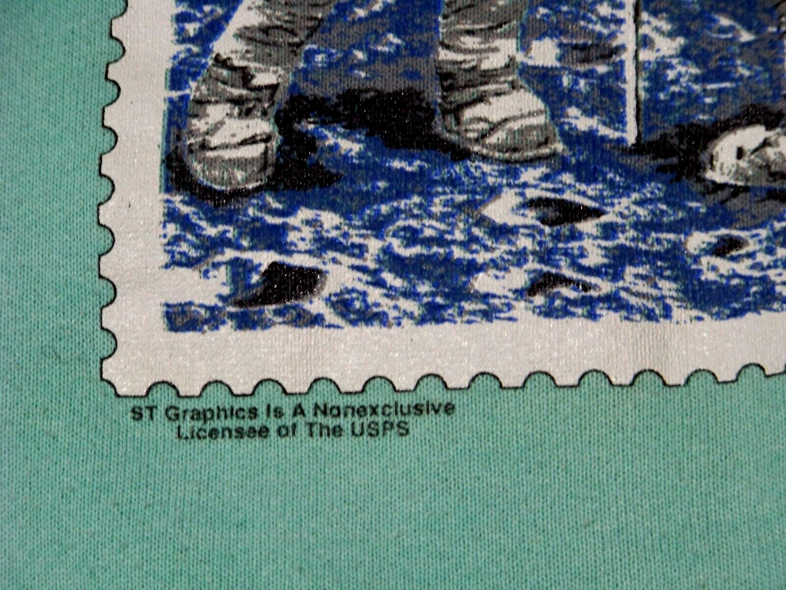 Vtg. U.S. Postal Service 1989 Sweatshirt – L – Priority Stamp « Man On The Moon »