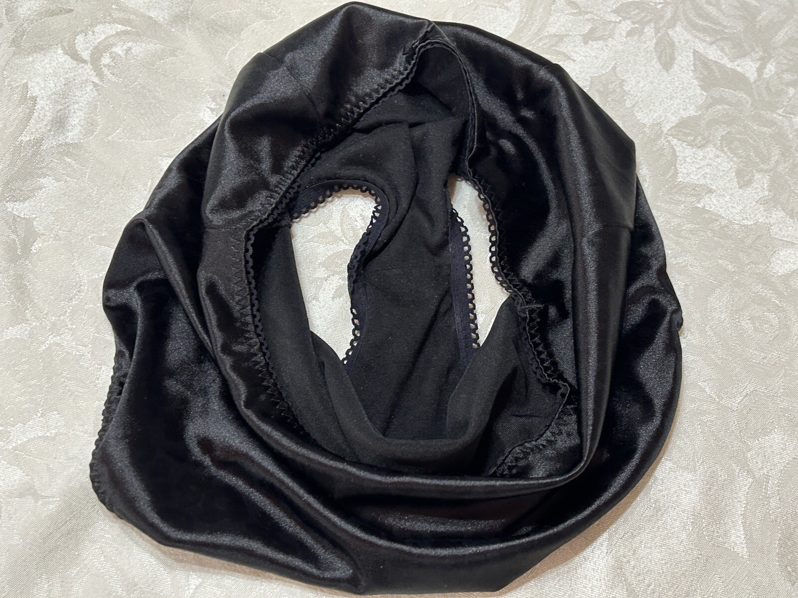 Vtg MARILYN MONROE 7159-49 Second Skin Satin 2X Black Leopard Panties #219