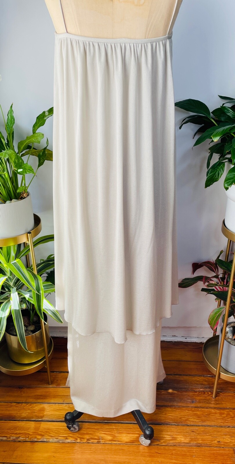 VTG 70&rsquo;S RUFFINWEAR CLOVIS RUFFIN DISCO GODDESS FLOWY TUNIC MAXI DRESS*6 XS