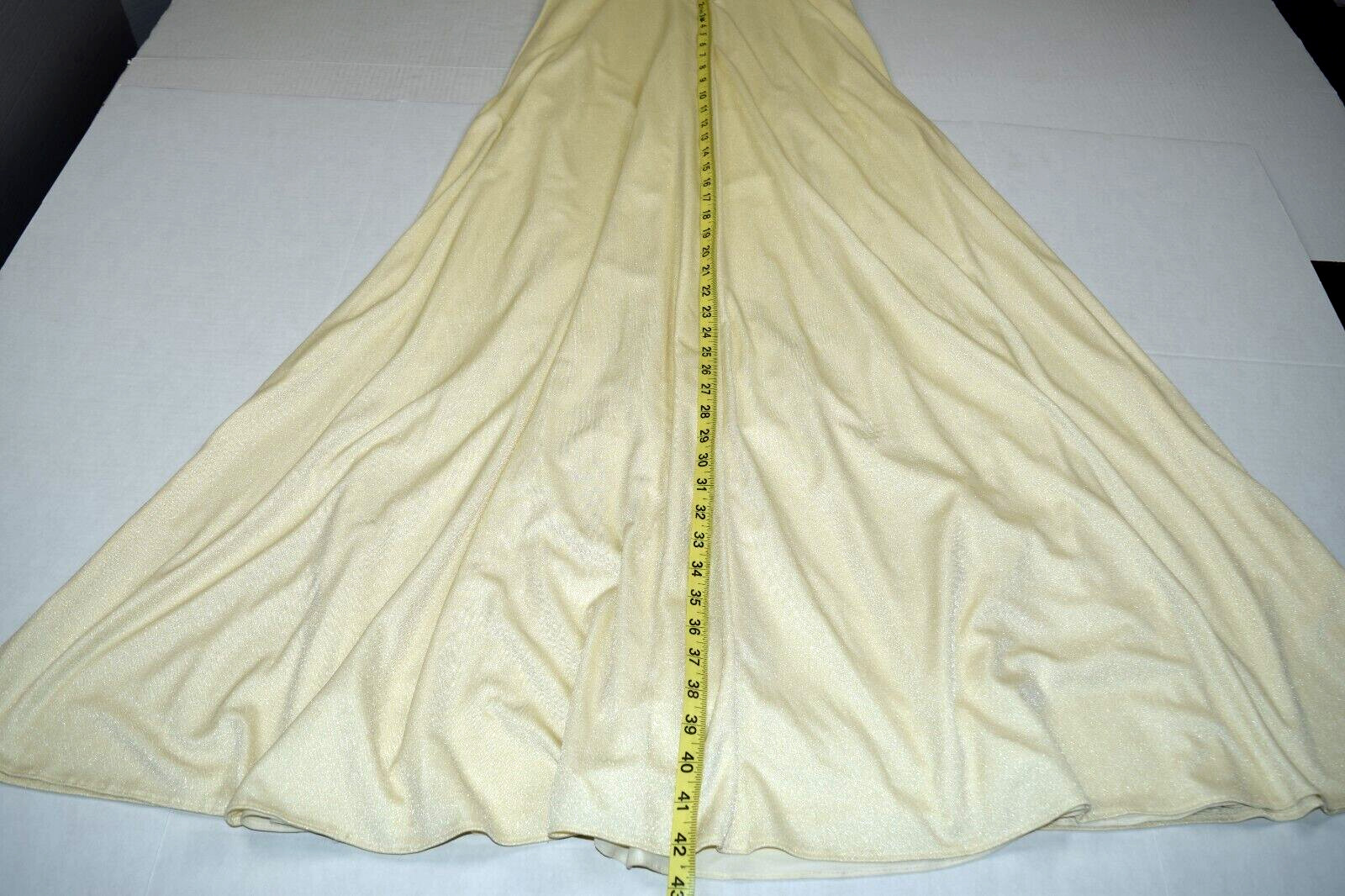 Vintage Dress Size S 50s Palest Yellow Sheen Sheer Batwing Sleeves Soft Flowy