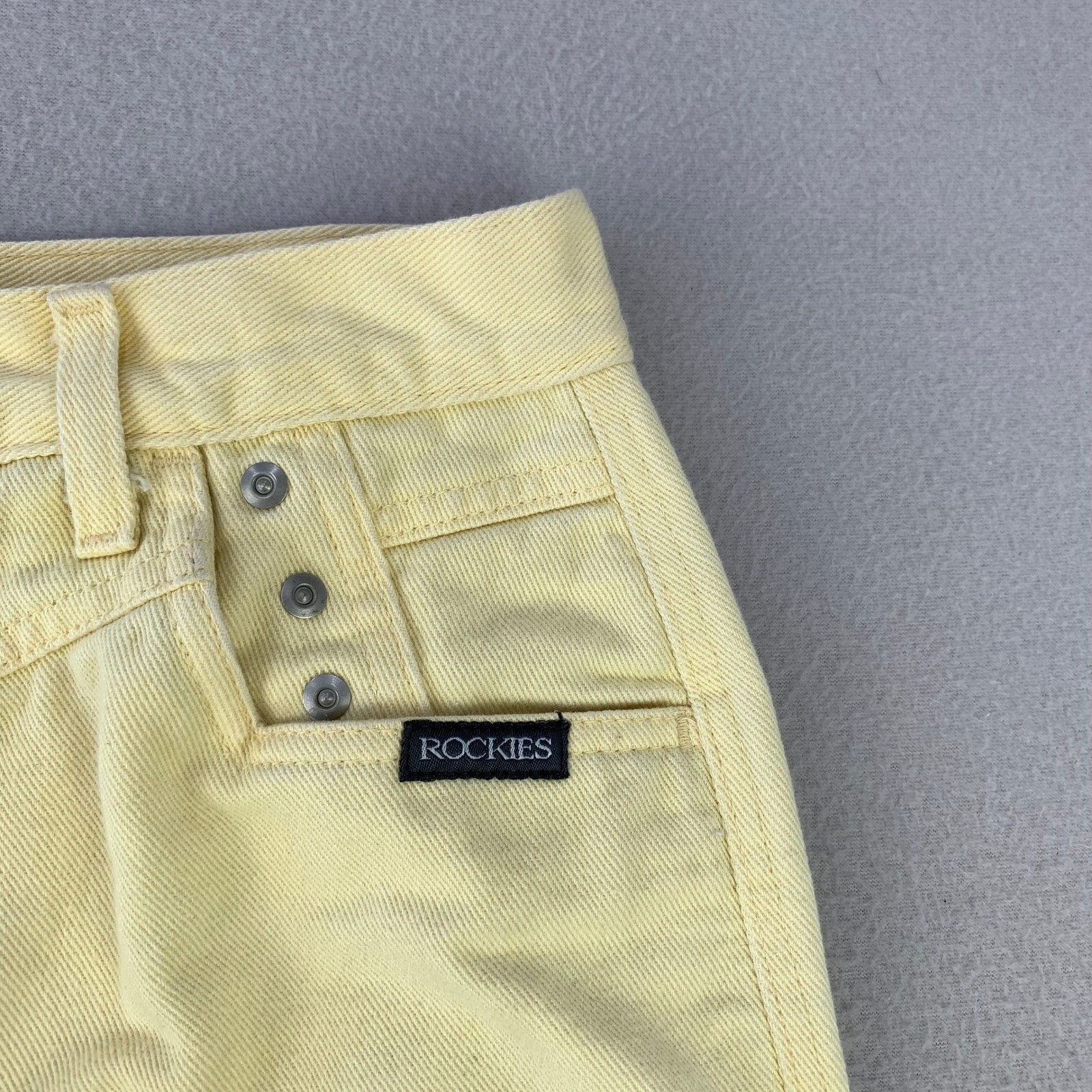 Vintage Rockies No Back Western Jeans Women 30/11 Yellow Denim High Rise Studs