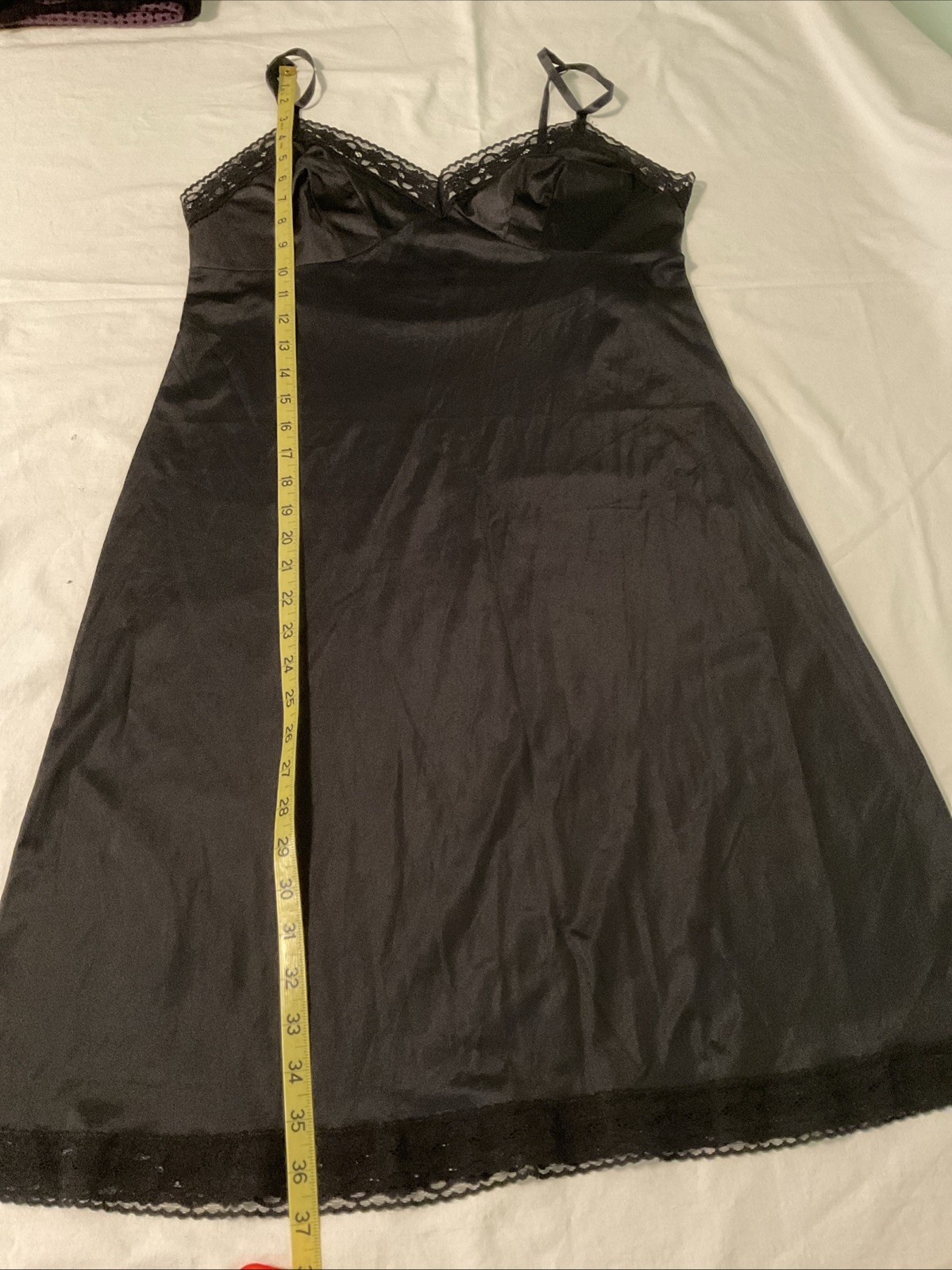 Vintage Vanity Fair Black Nylon Full Slip Size 38 10-103