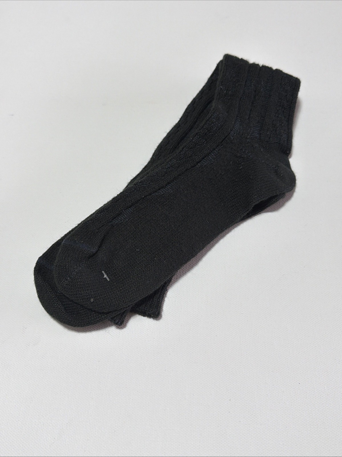 VTG Socks 80s Cable Knit Forest Green 12” USA Stocking School Misses Knee Highs.