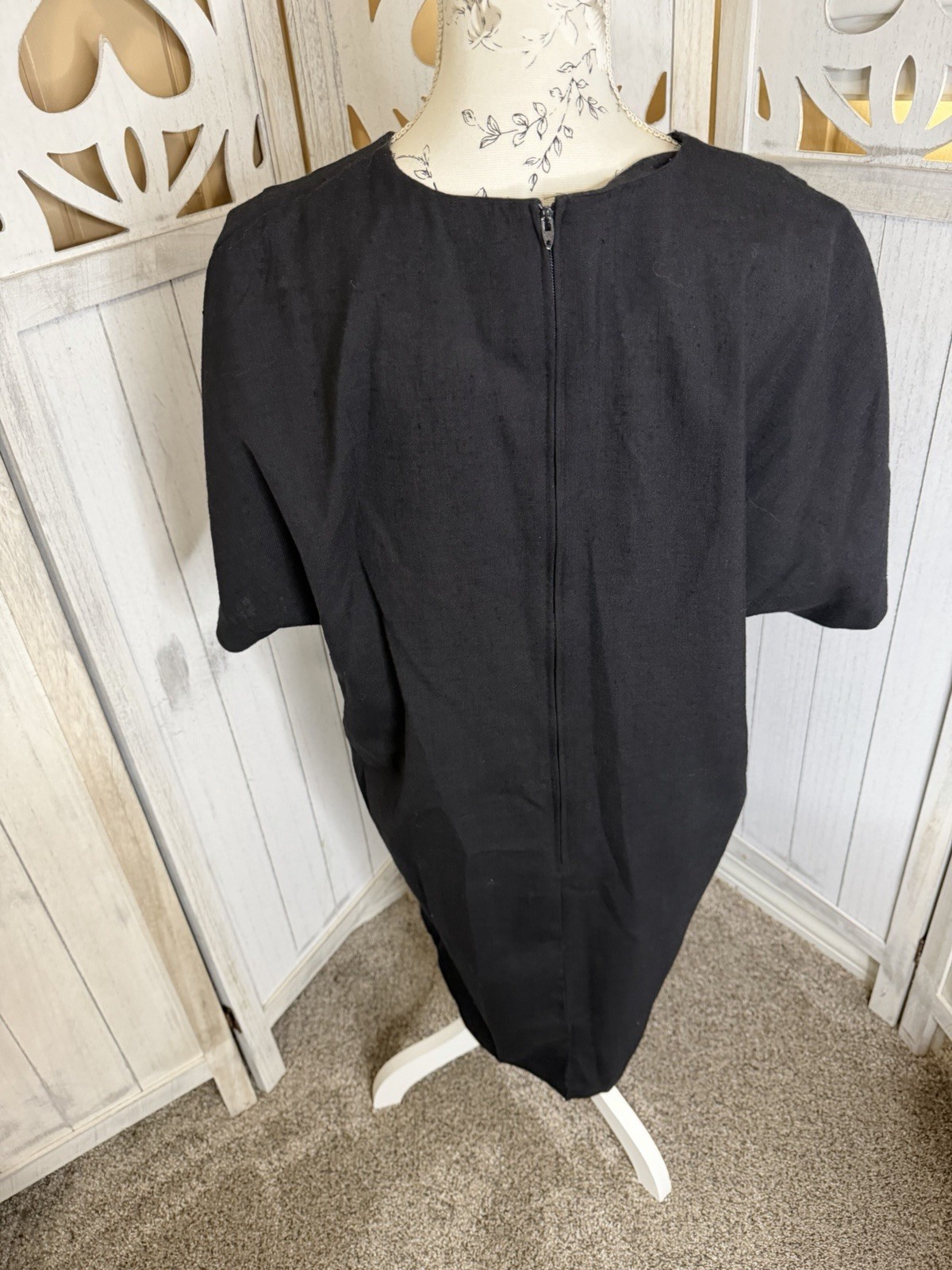 Vintage Lagenlook Midi Dress Basic Modest Secretary Size 16 USA Made