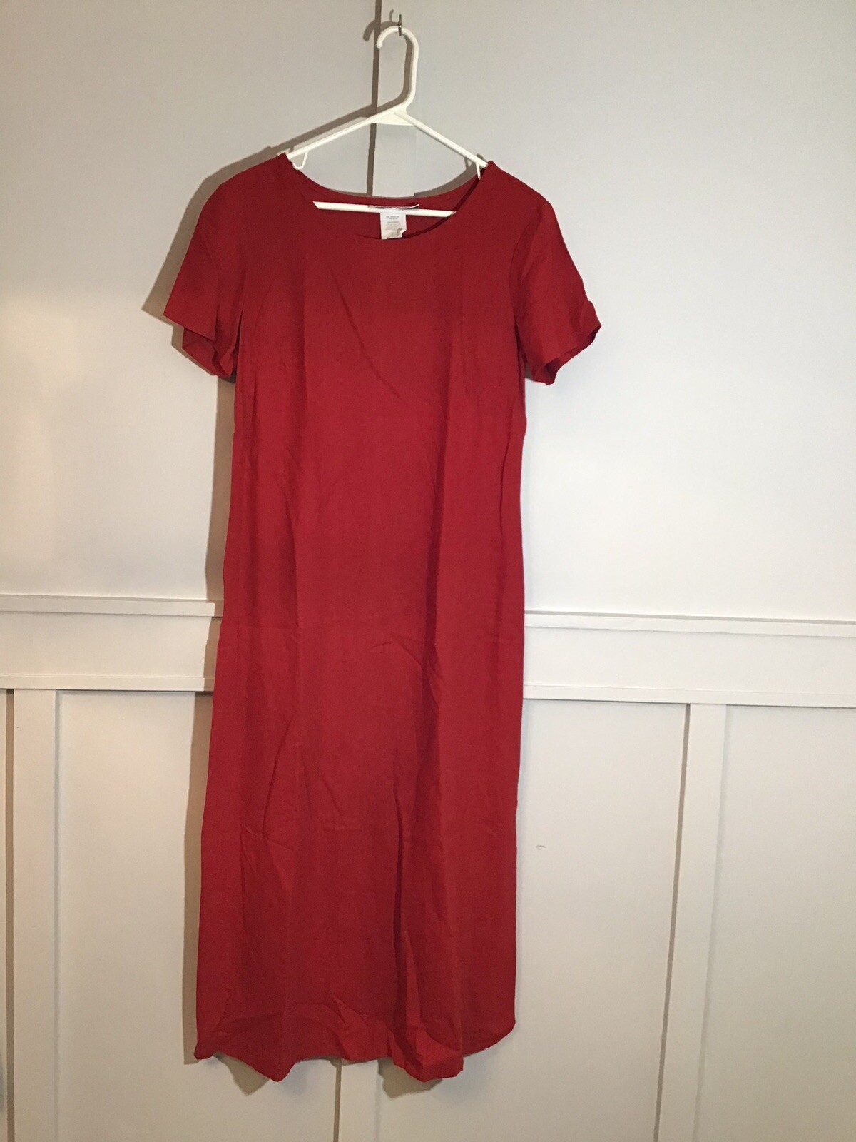 NWT Vintage MEDIUM TALL Red Linen Rayon Sheath Dress and Jacket