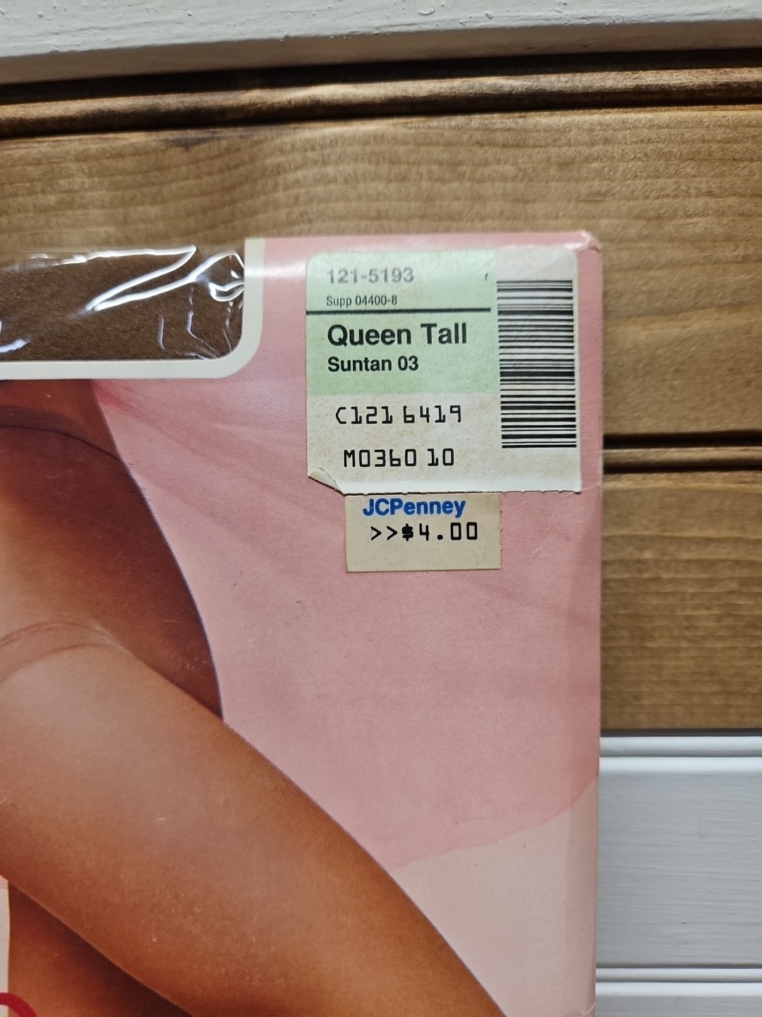 Vintage Unused Queen Tall Pantyhose Jcpenny Control Top Suntan 03 Super Shaper