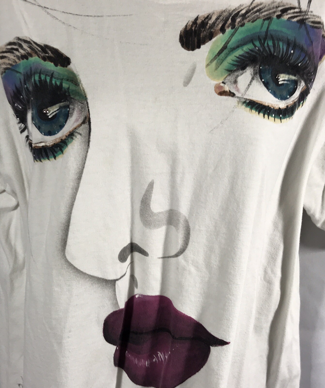 Oneita Woman Face Signed Serena Cotton T-shirt Vintage