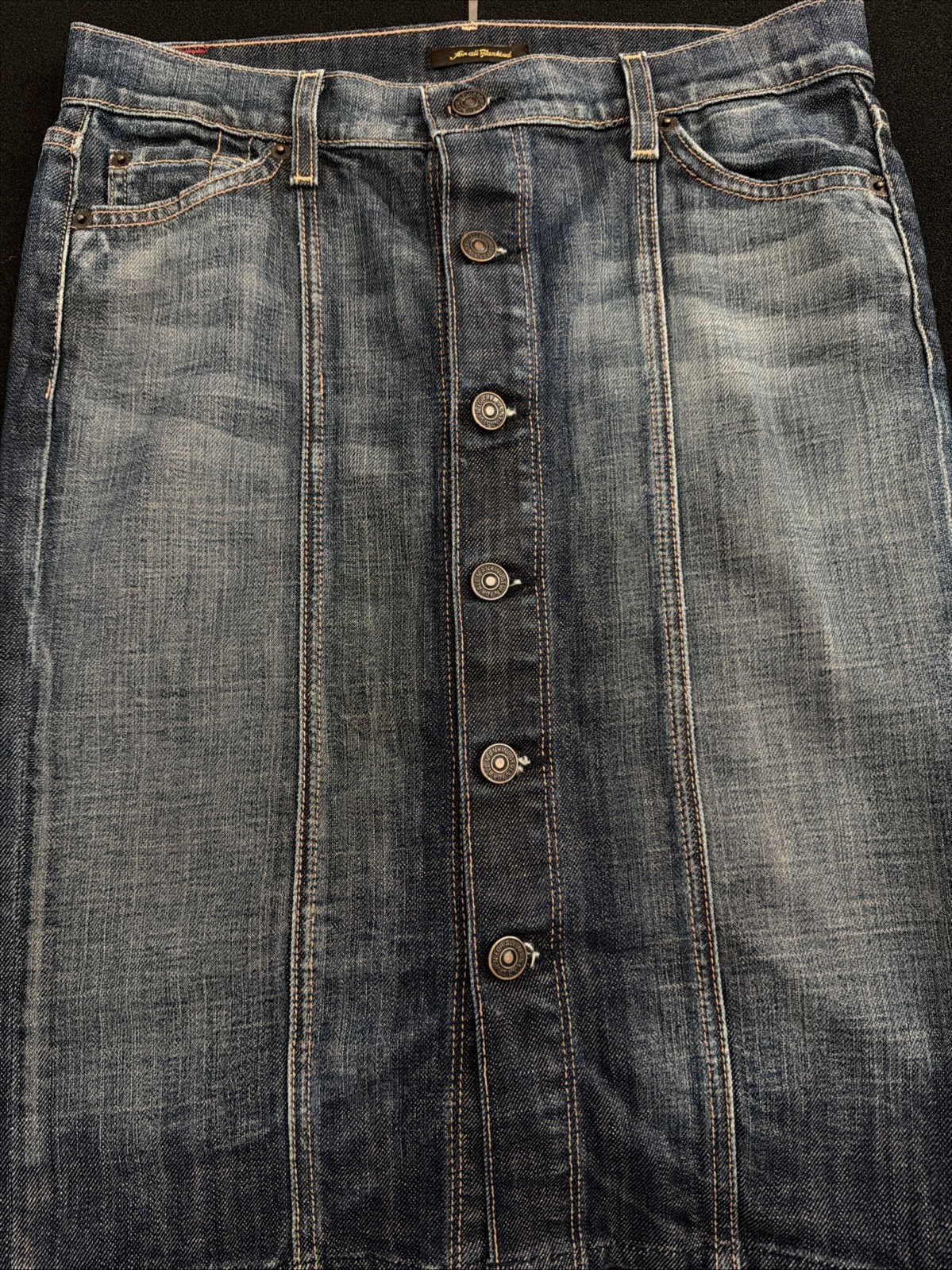 7 for All Mankind Jean Skirt Sz26 Vintage Style Blue Denim