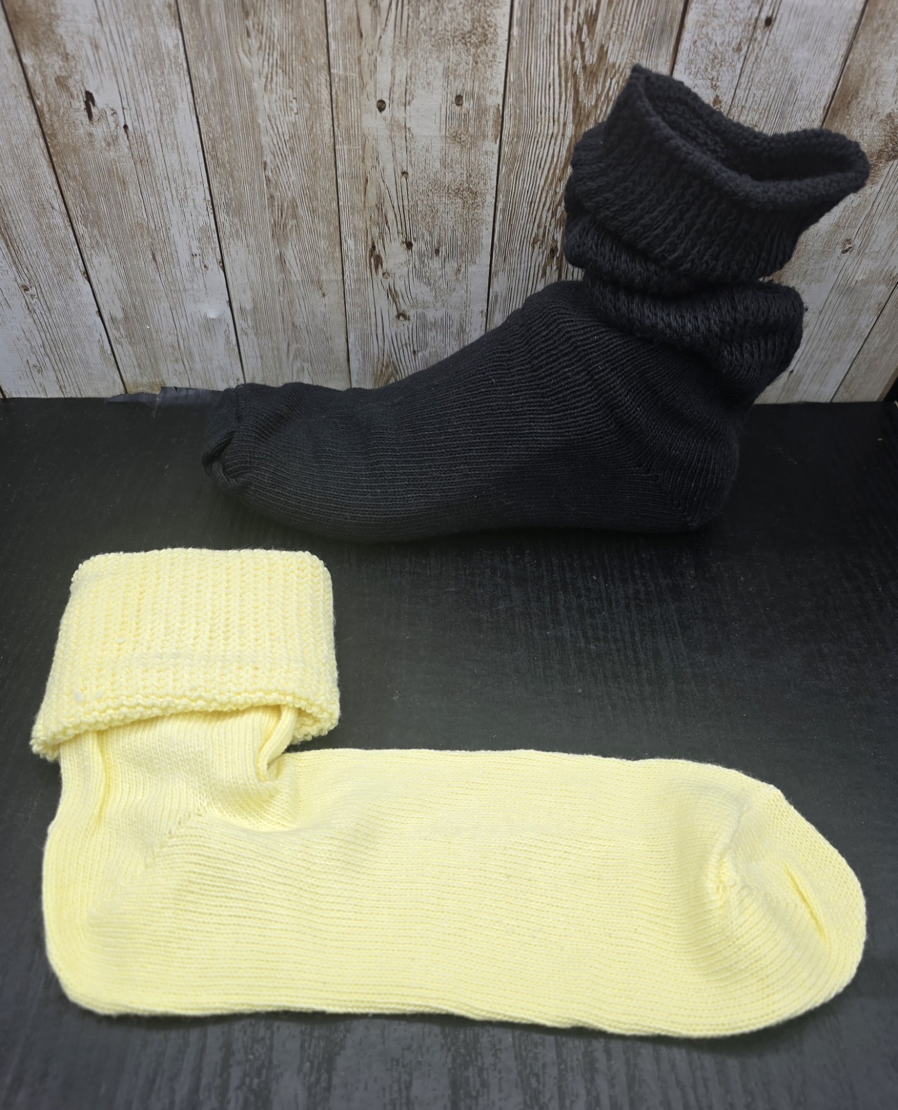 6 Pr Vtg Retro 80s 90s Slouch Boot Action Cuff Socks Pink Dark Blue Yellow Black